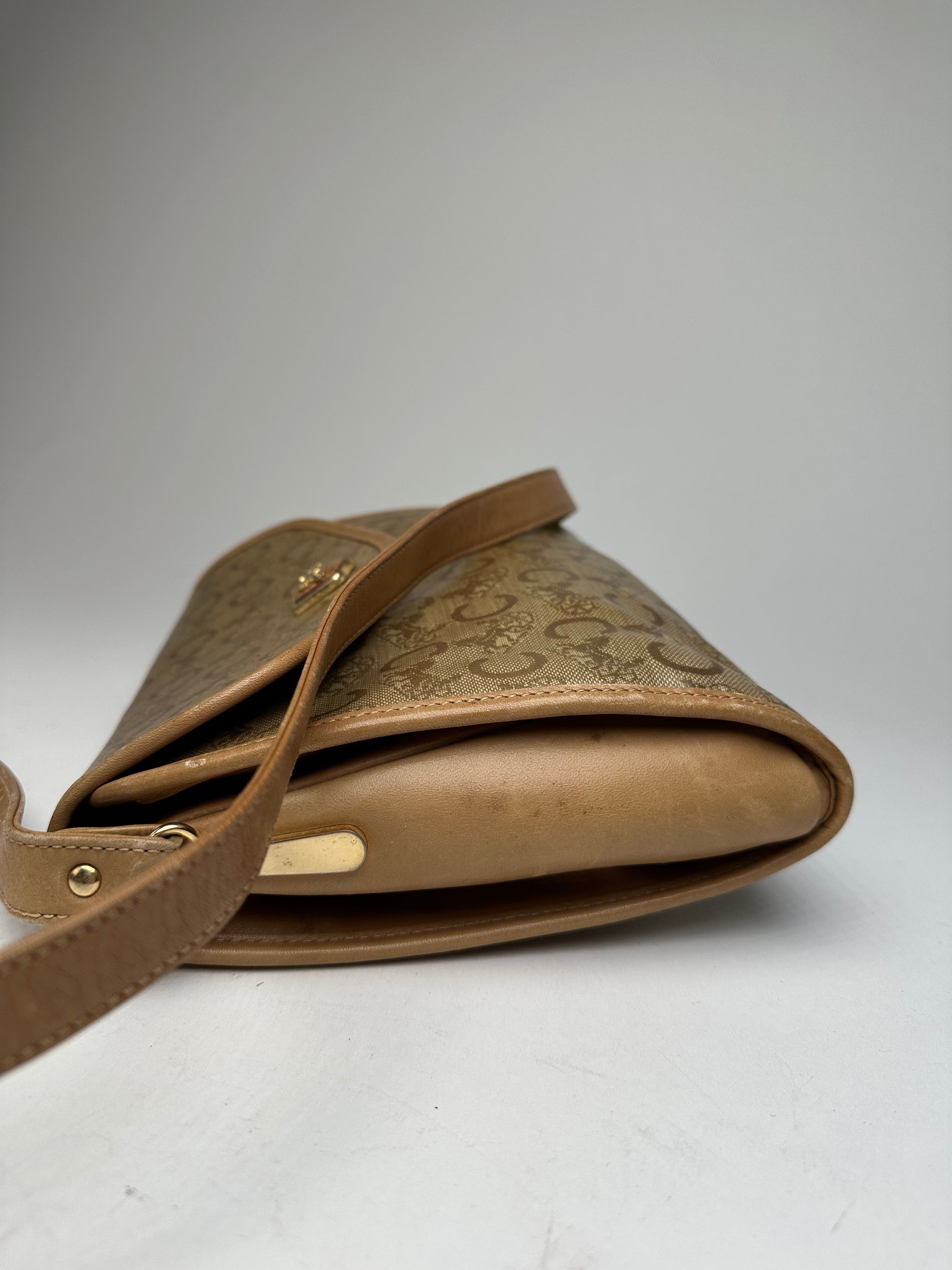 Celine Vintage Monogram Shoulder / Crossbody Bag Gold Beige Size ONE SIZE - 10 Thumbnail