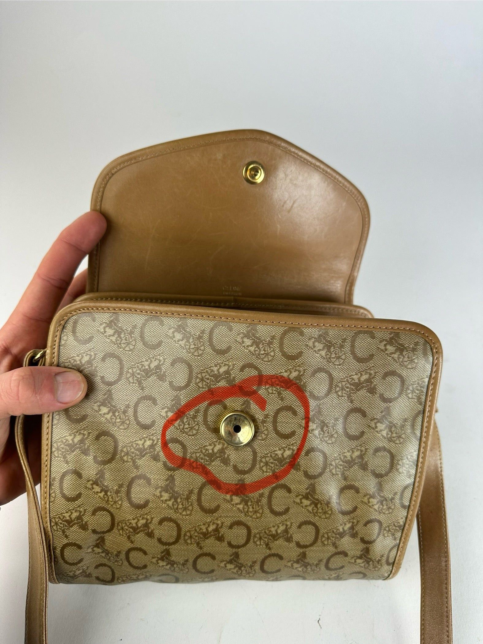 Celine Vintage Monogram Shoulder / Crossbody Bag Gold Beige Size ONE SIZE - 6 Thumbnail