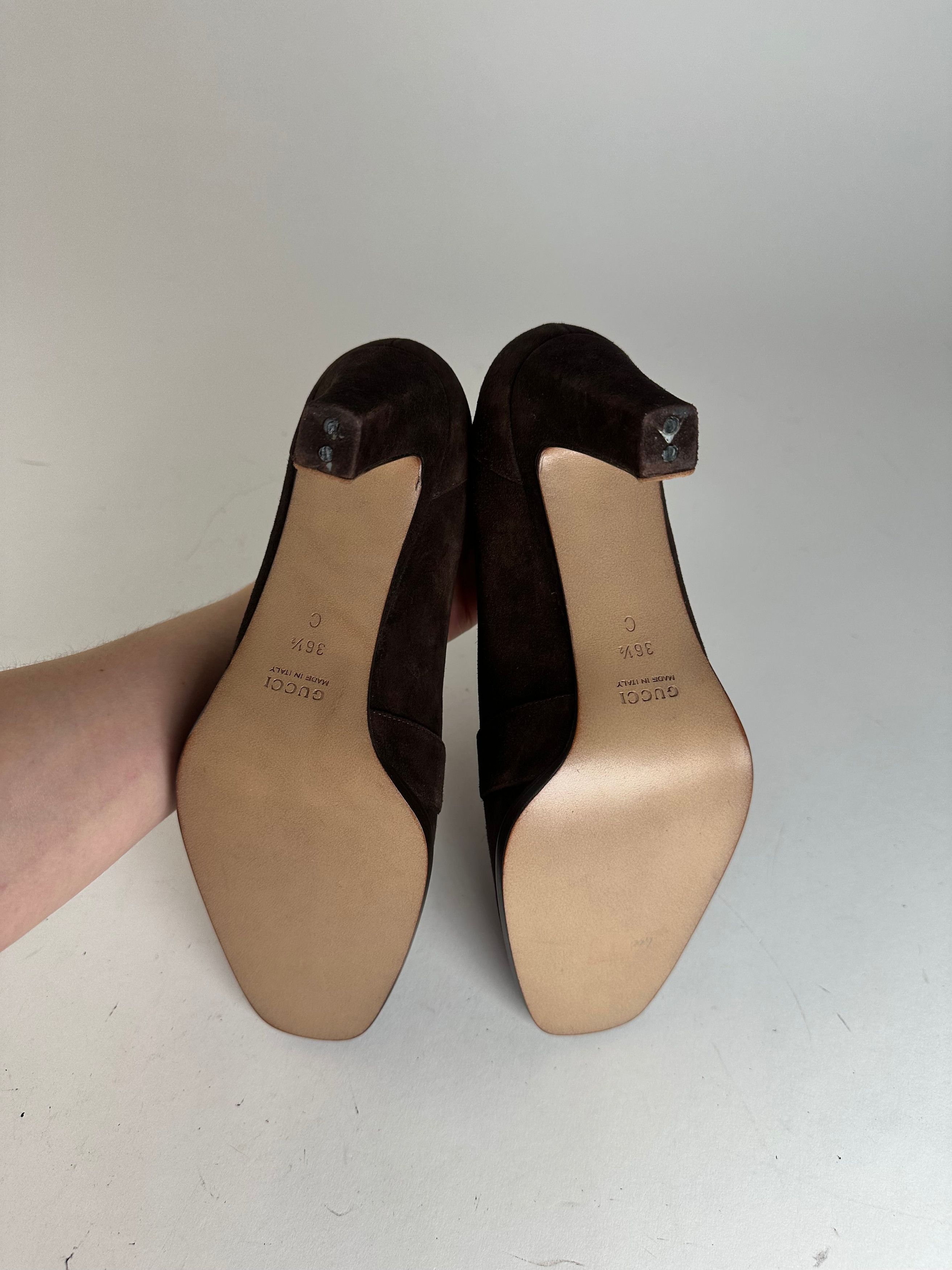 Gucci Vintage Suede Pumps Brown EU36,5 Size US 5.5 / IT 35.5 - 9 Thumbnail