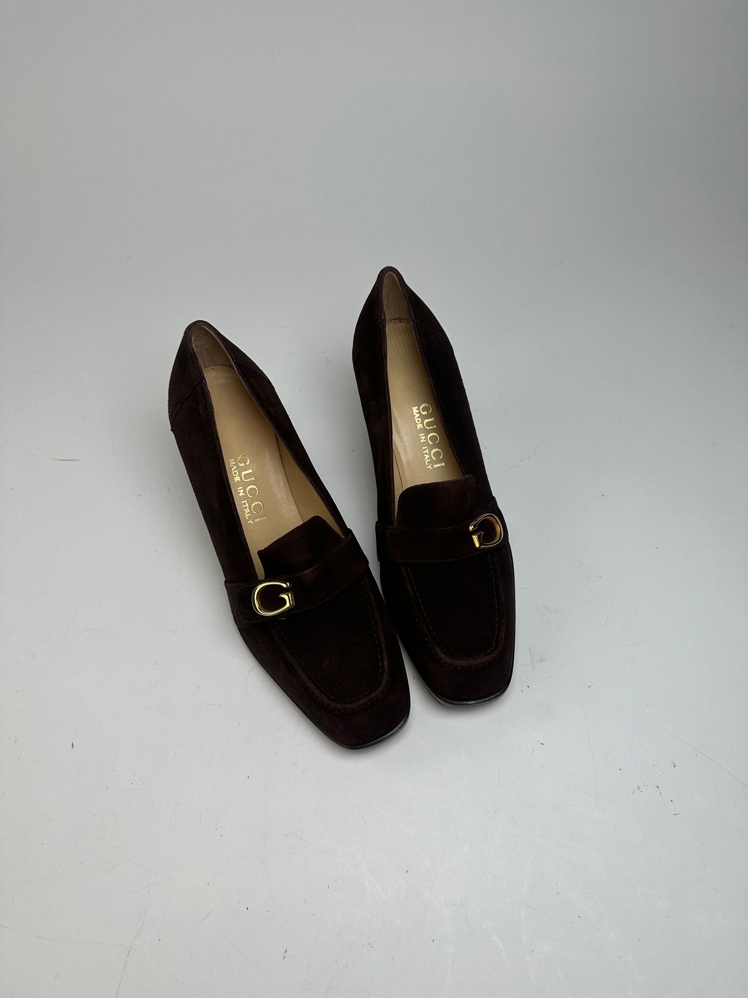 Gucci Vintage Suede Pumps Brown EU36,5 Size US 5.5 / IT 35.5 - 2 Thumbnail