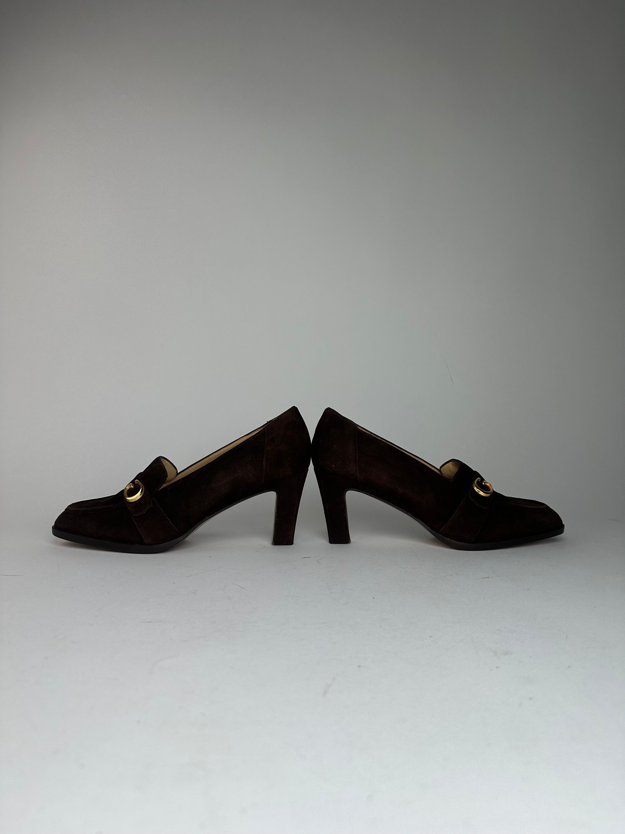 Gucci Vintage Suede Pumps Brown EU36,5 Size US 5.5 / IT 35.5 - 5 Thumbnail