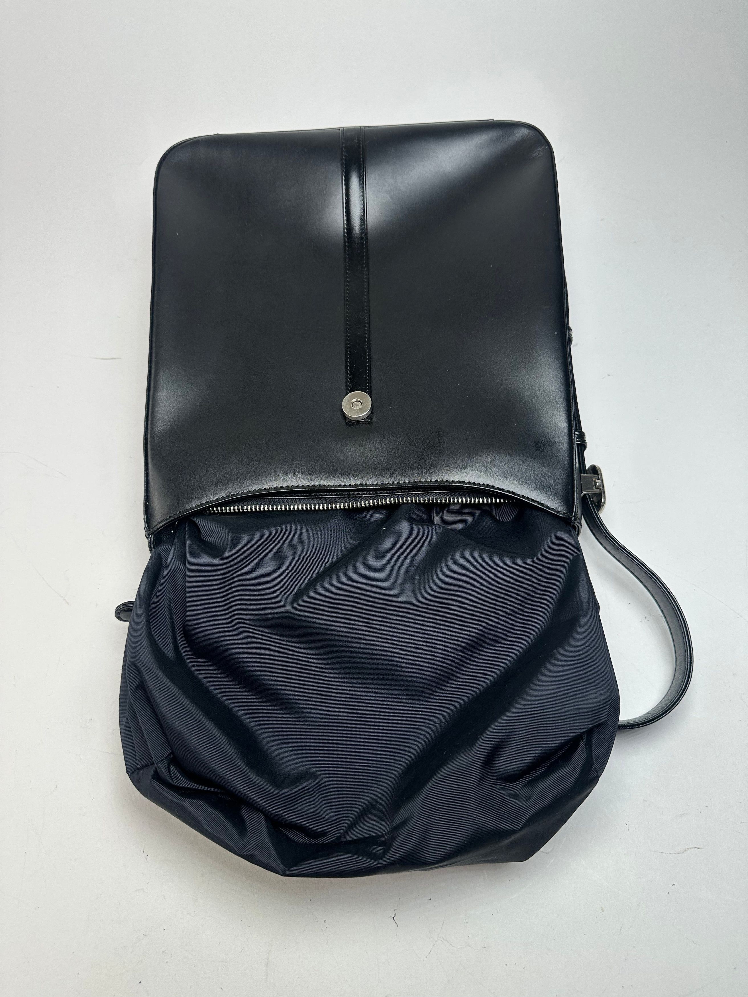 Courreges Vintage Leather Handbag Black Size ONE SIZE - 3 Thumbnail