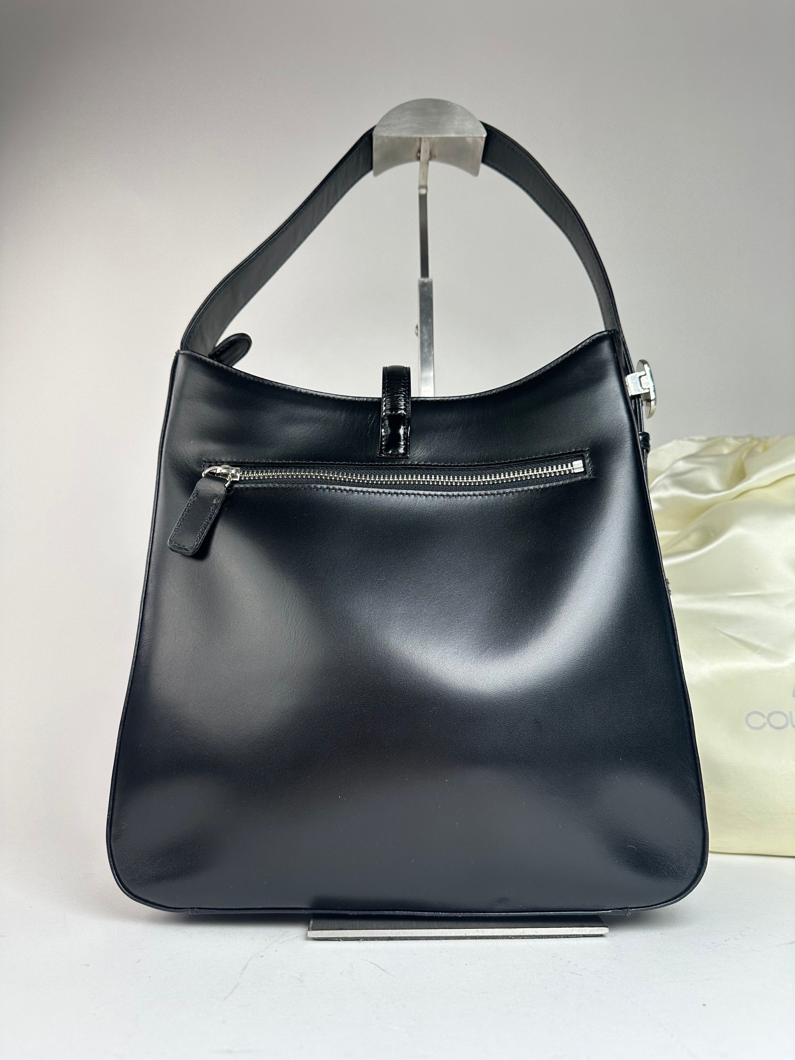 Courreges Vintage Leather Handbag Black Size ONE SIZE - 13 Thumbnail