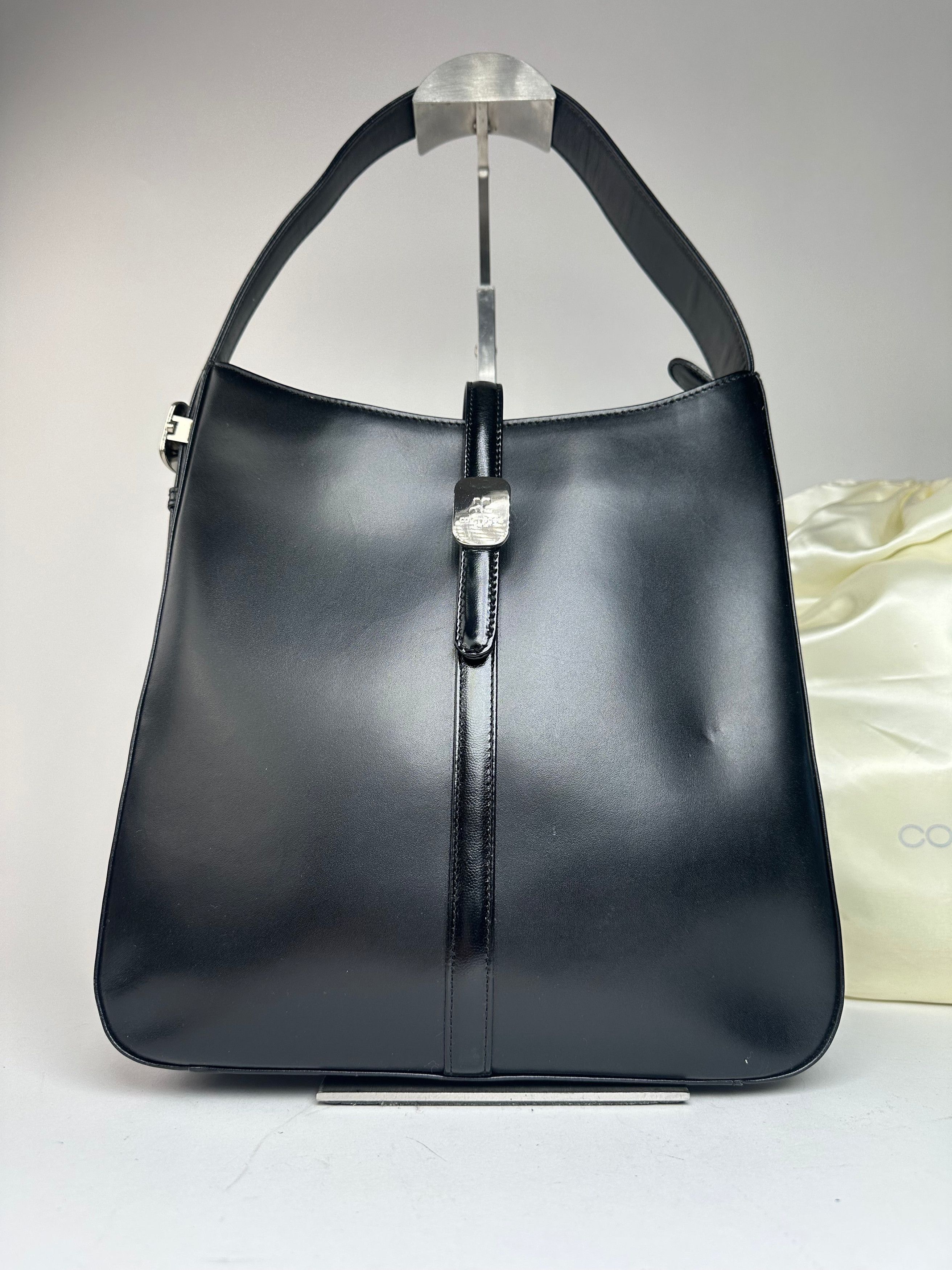 Courreges Vintage Leather Handbag Black Size ONE SIZE - 12 Thumbnail