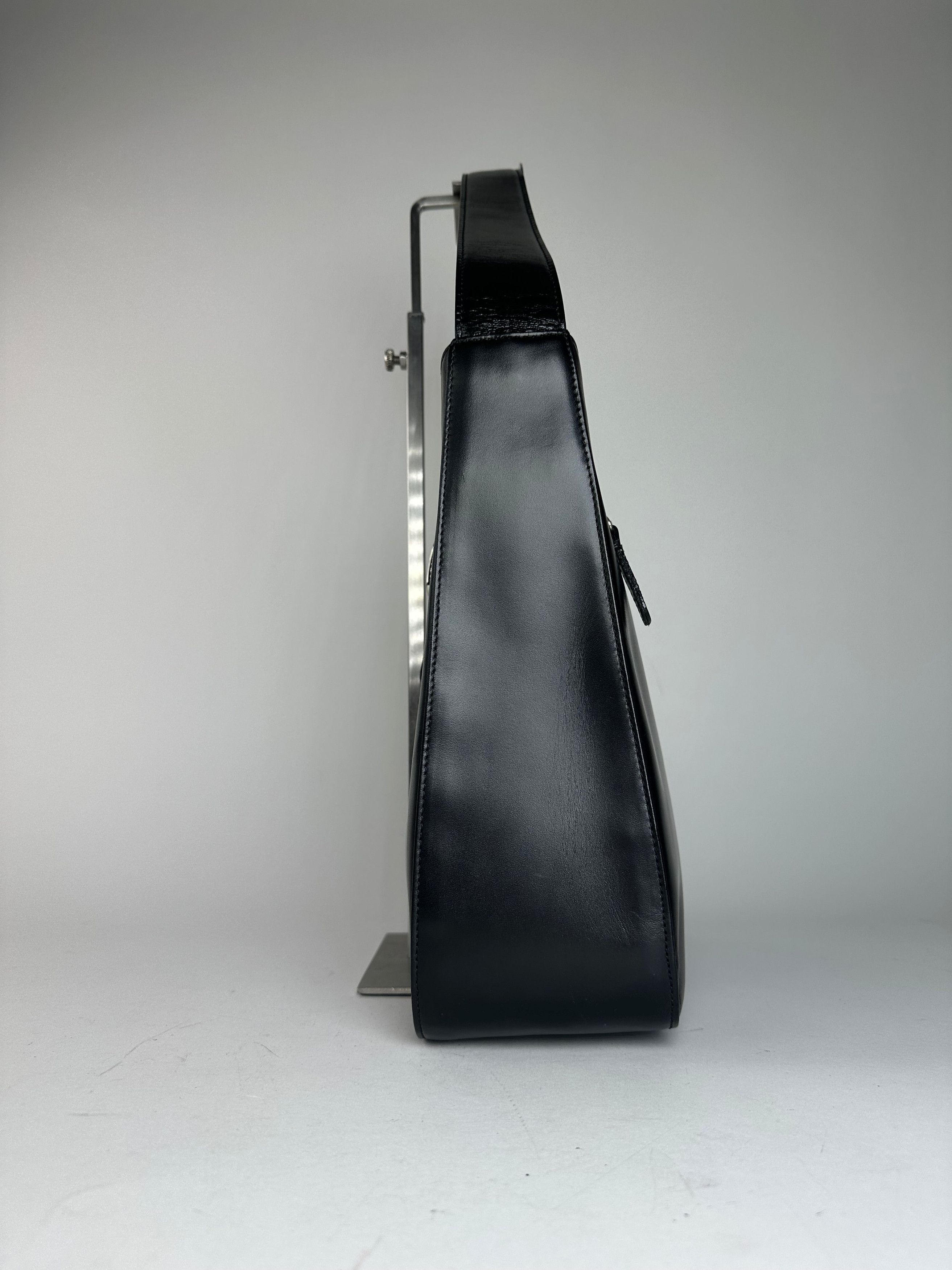 Courreges Vintage Leather Handbag Black Size ONE SIZE - 5 Thumbnail