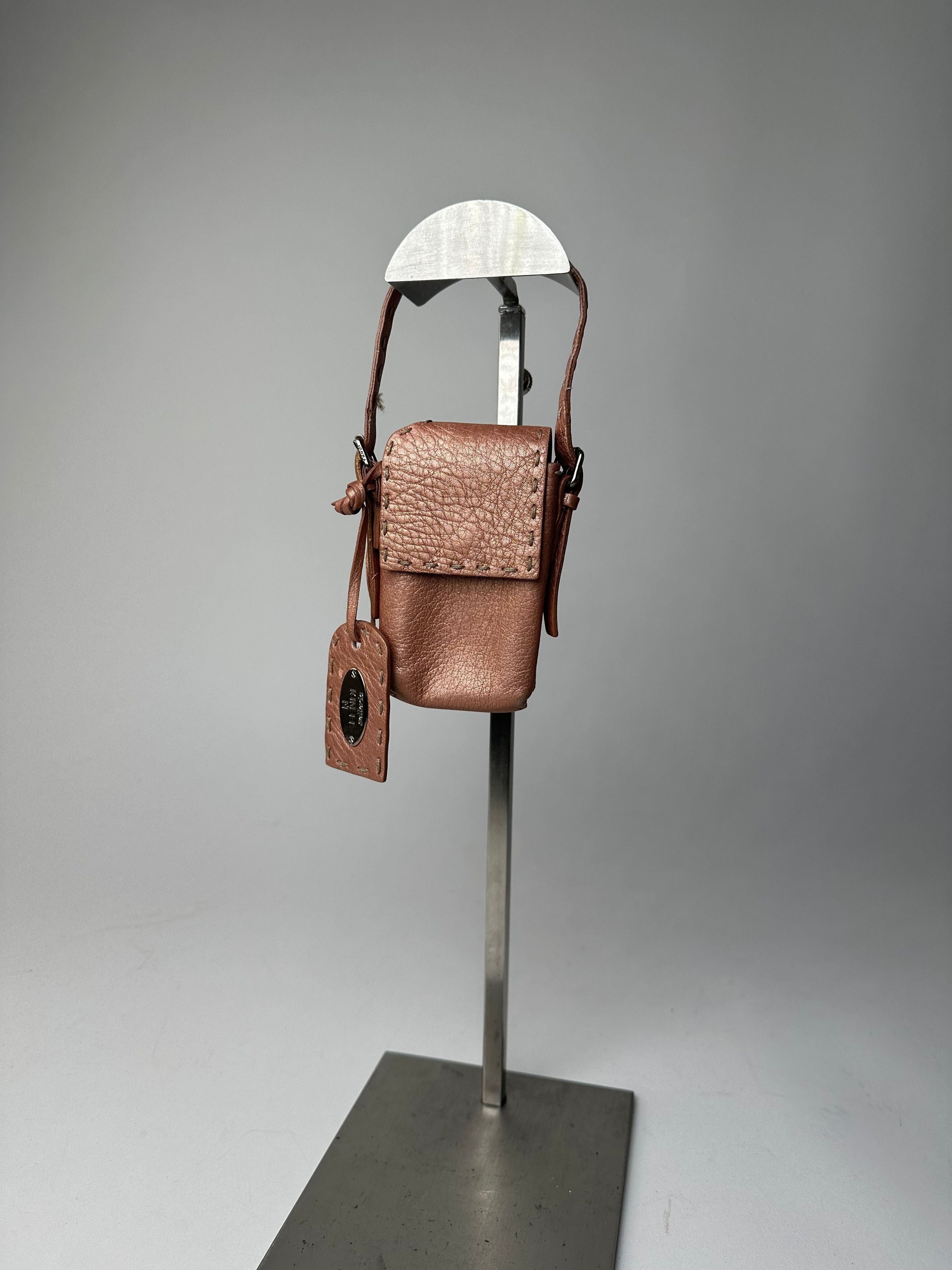 Fendi Vintage Metallic Rose Mini Leather Handbag Size ONE SIZE - 13 Thumbnail