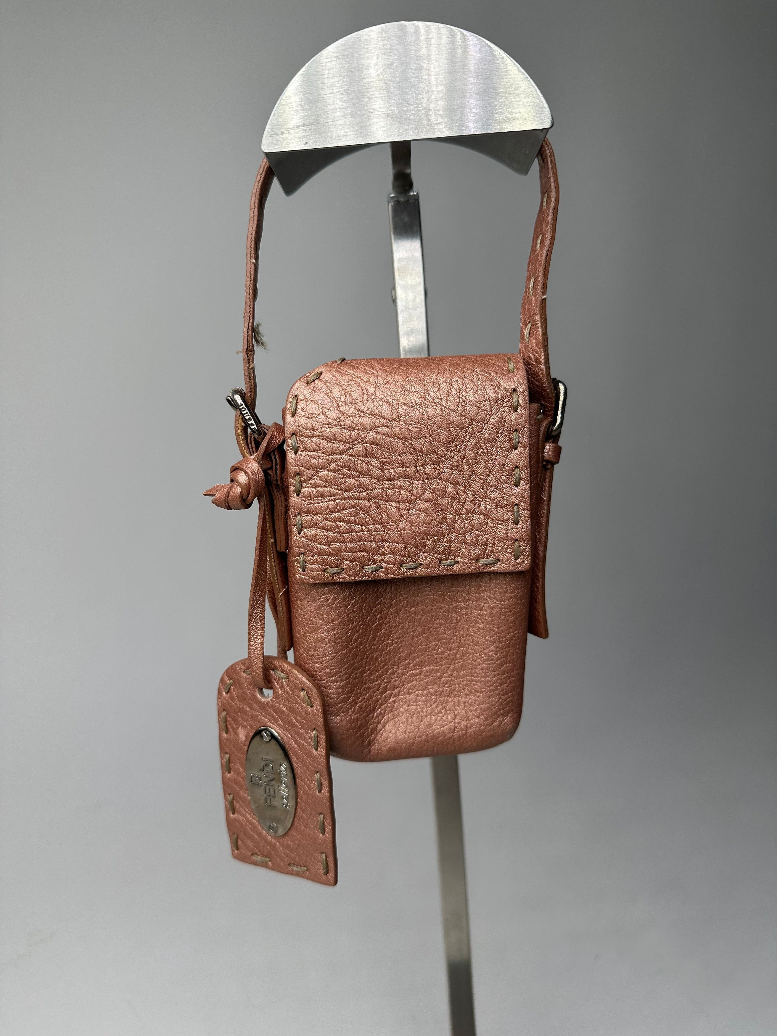 Fendi Vintage Metallic Rose Mini Leather Handbag Size ONE SIZE - 5 Thumbnail