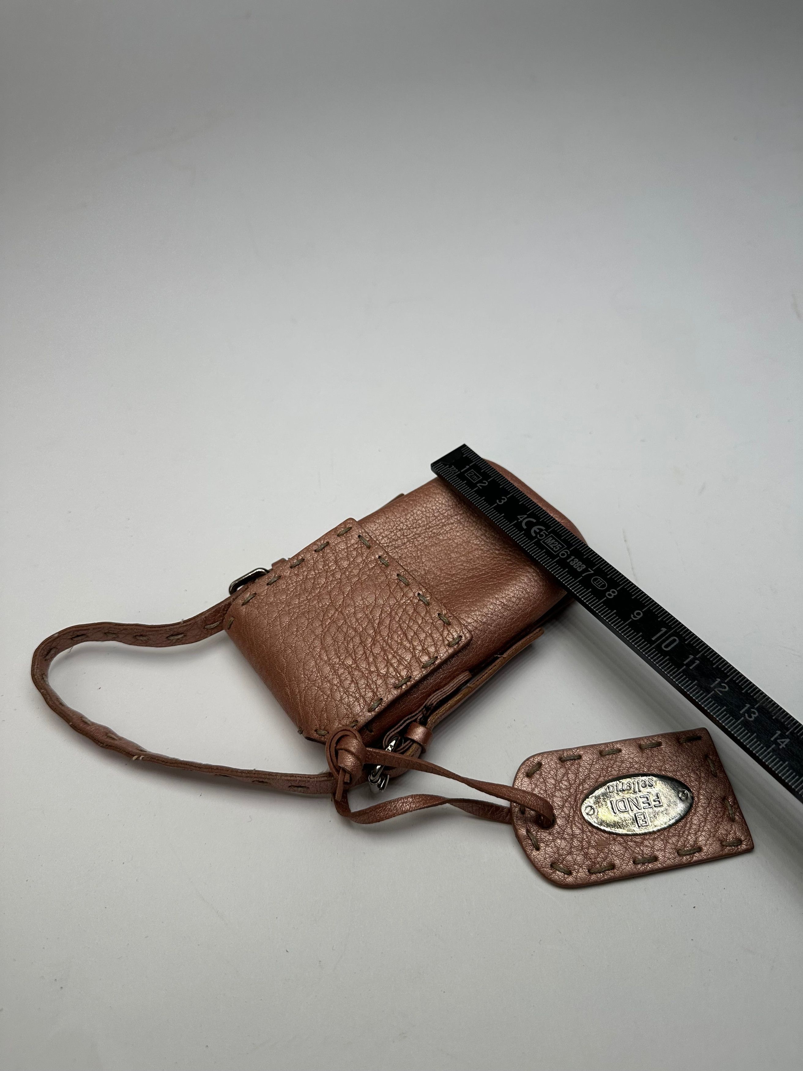 Fendi Vintage Metallic Rose Mini Leather Handbag Size ONE SIZE - 11 Thumbnail