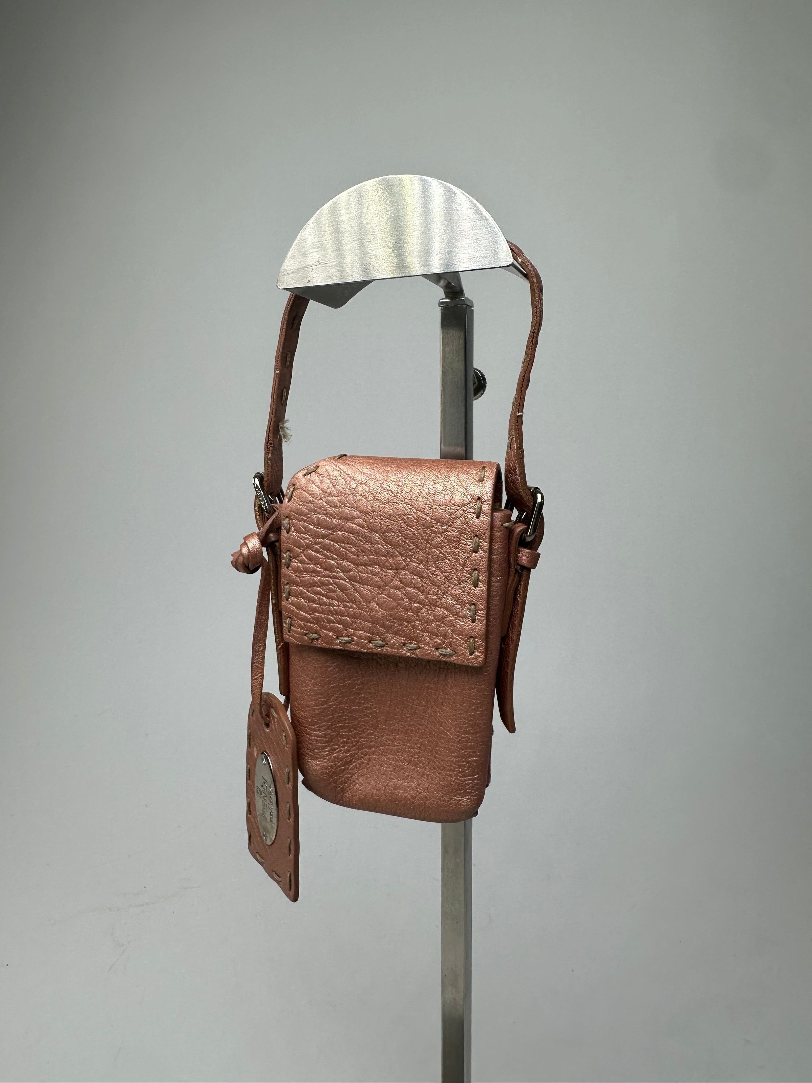 Fendi Vintage Metallic Rose Mini Leather Handbag Size ONE SIZE - 7 Thumbnail
