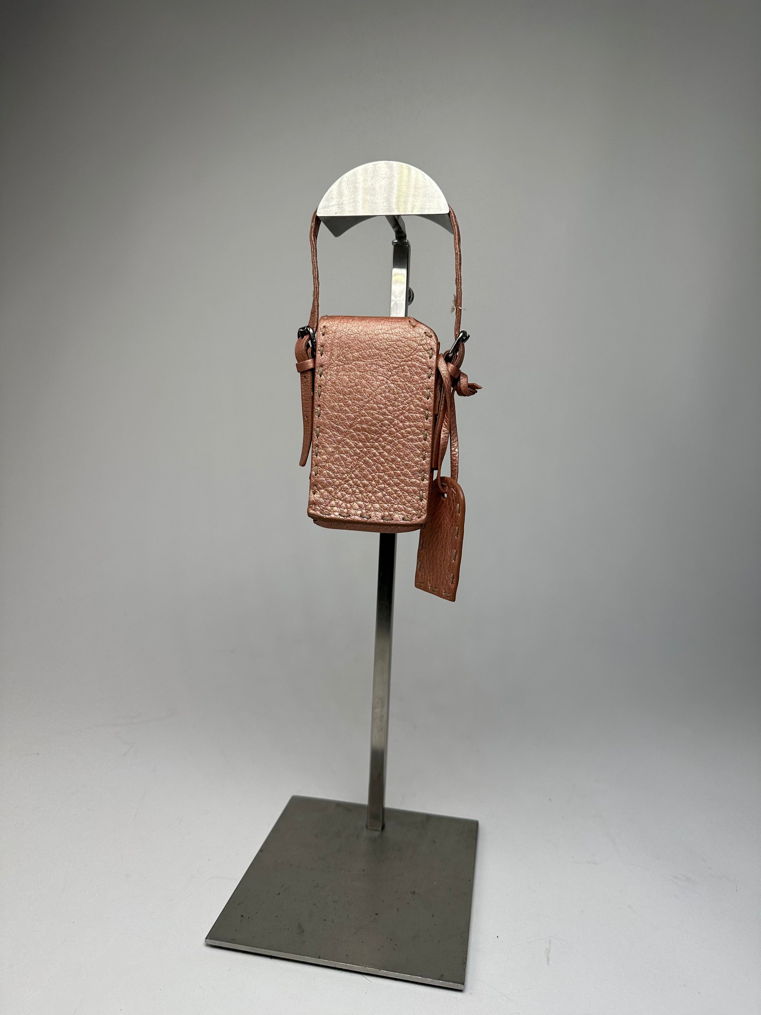Fendi Vintage Metallic Rose Mini Leather Handbag Size ONE SIZE - 2 Thumbnail