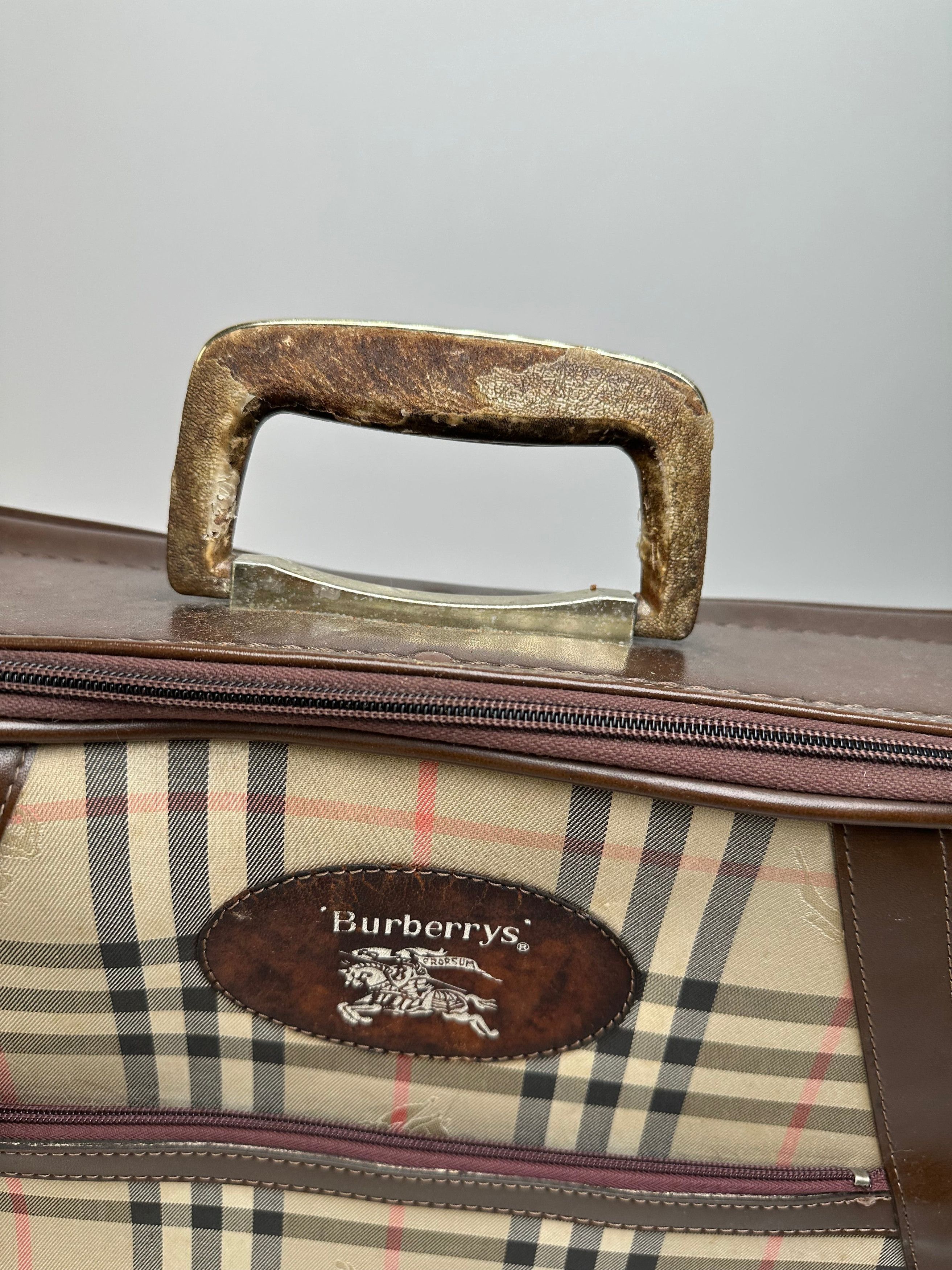 Burberry Vintage Nova Check Travel Bag Beige Brown Black Size ONE SIZE - 5 Thumbnail