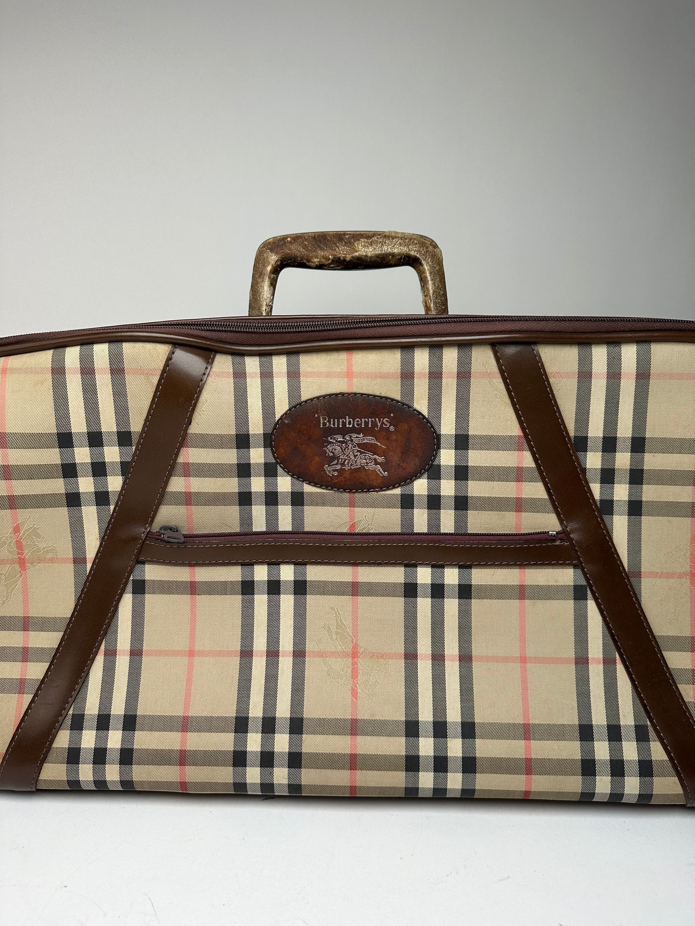 Burberry Vintage Nova Check Travel Bag Beige Brown Black Size ONE SIZE - 4 Thumbnail