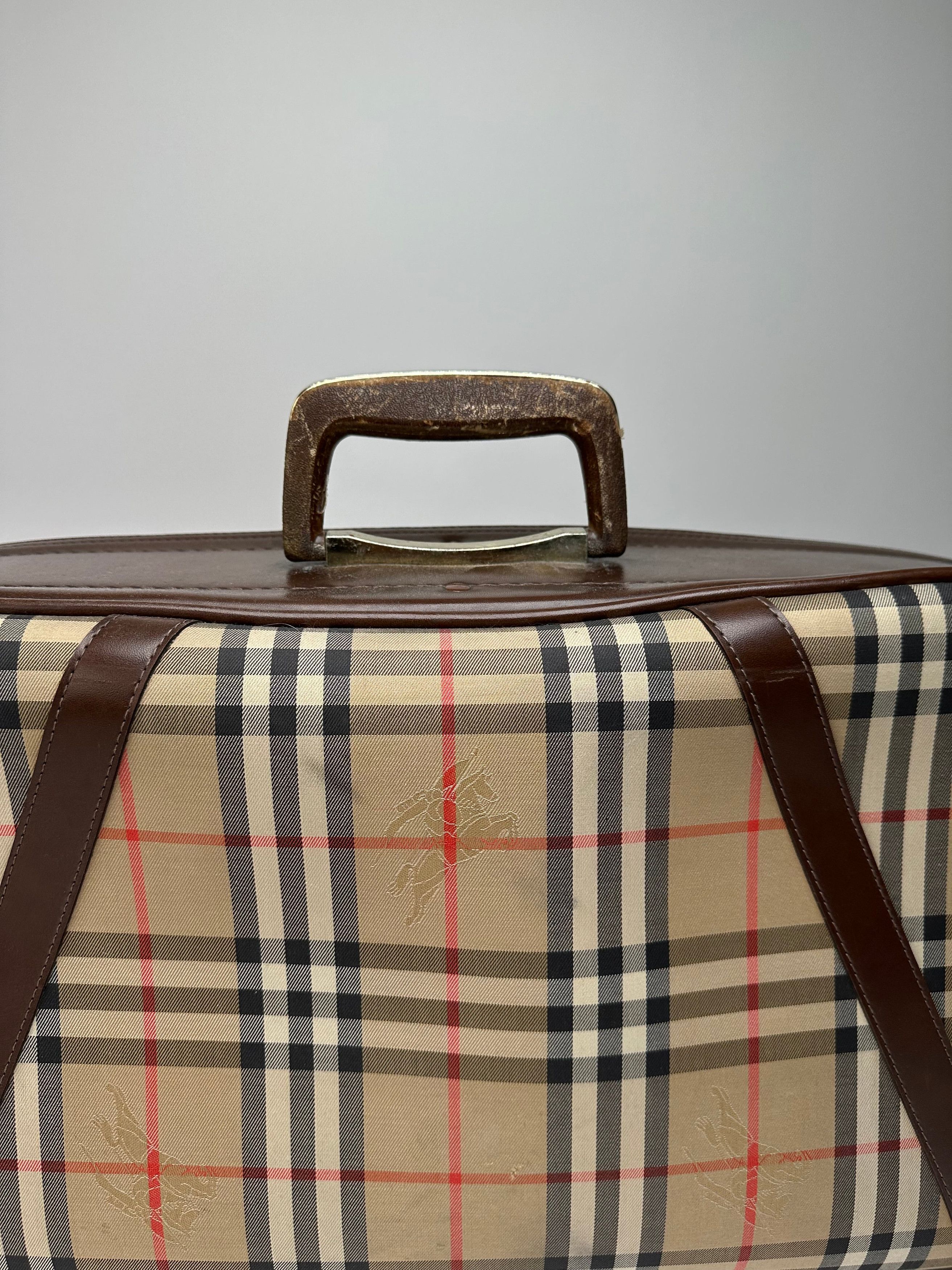 Burberry Vintage Nova Check Travel Bag Beige Brown Black Size ONE SIZE - 7 Thumbnail