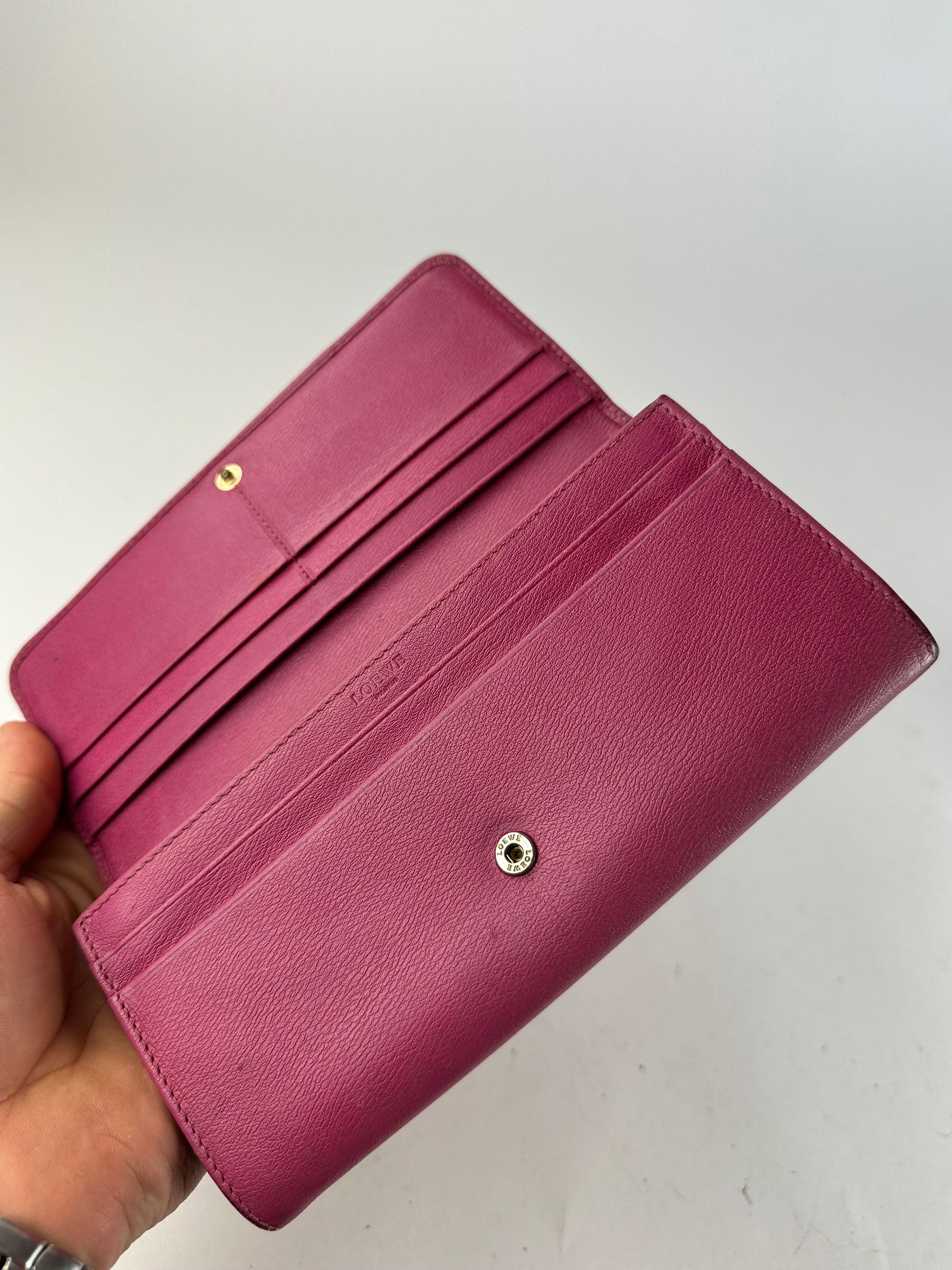 Loewe Vintage Madrid Leather Long Wallet Purple Size ONE SIZE - 5 Thumbnail