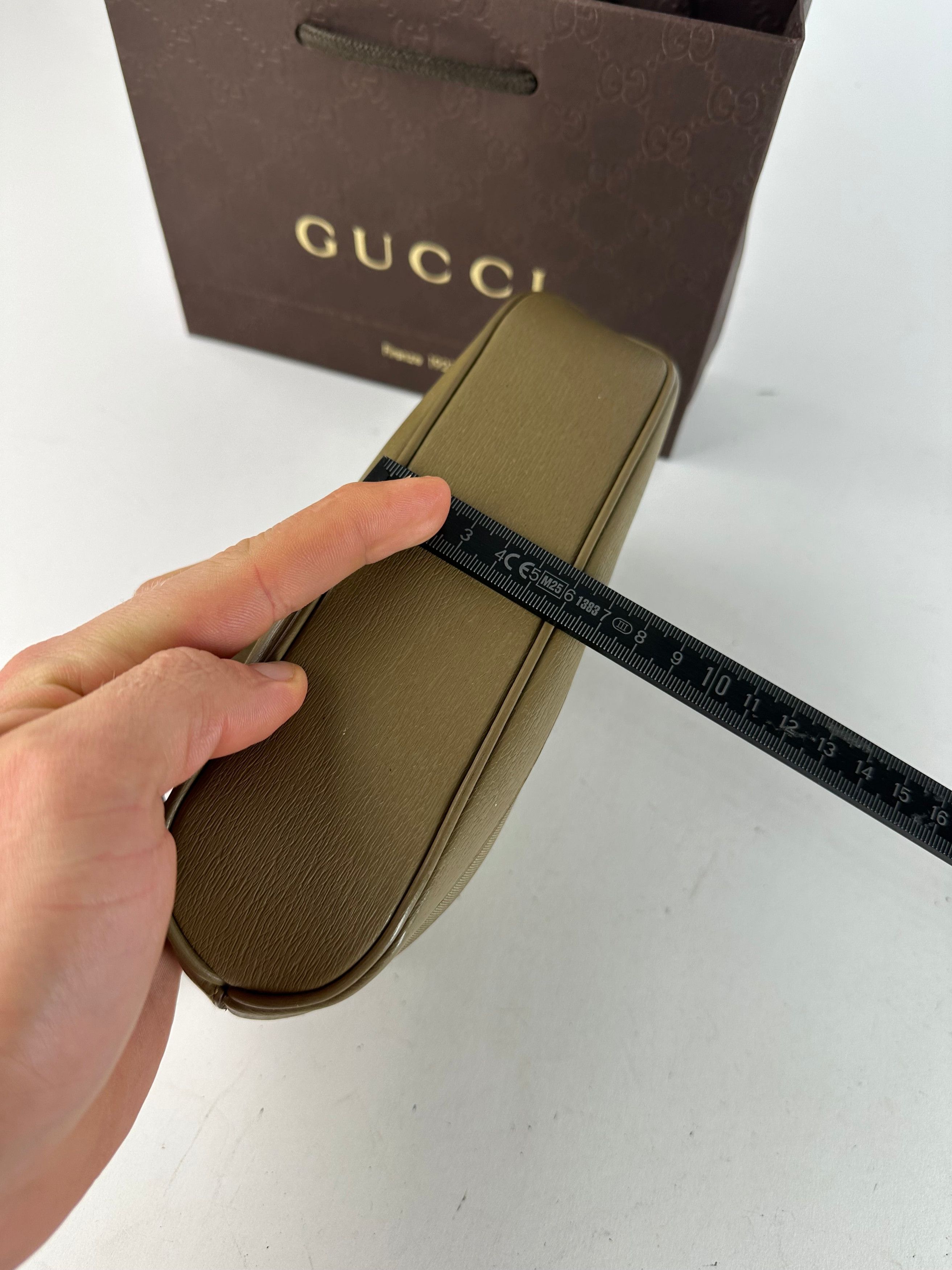 Gucci Vintage Canvas Leather Mini Bag Grey Brown Size ONE SIZE - 13 Thumbnail
