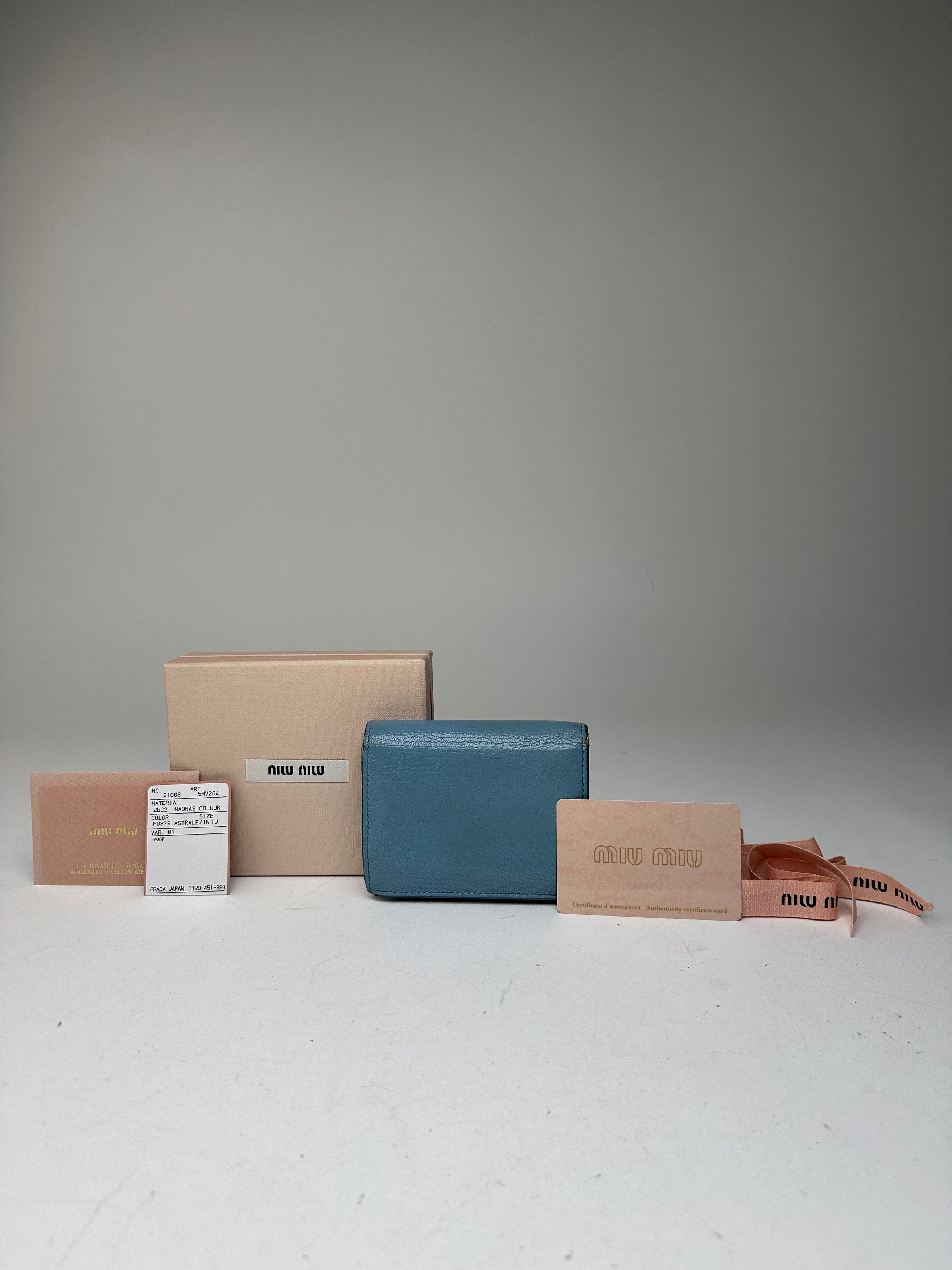 Miu Miu Vintage Leather Wallet Blue Size ONE SIZE - 2 Thumbnail
