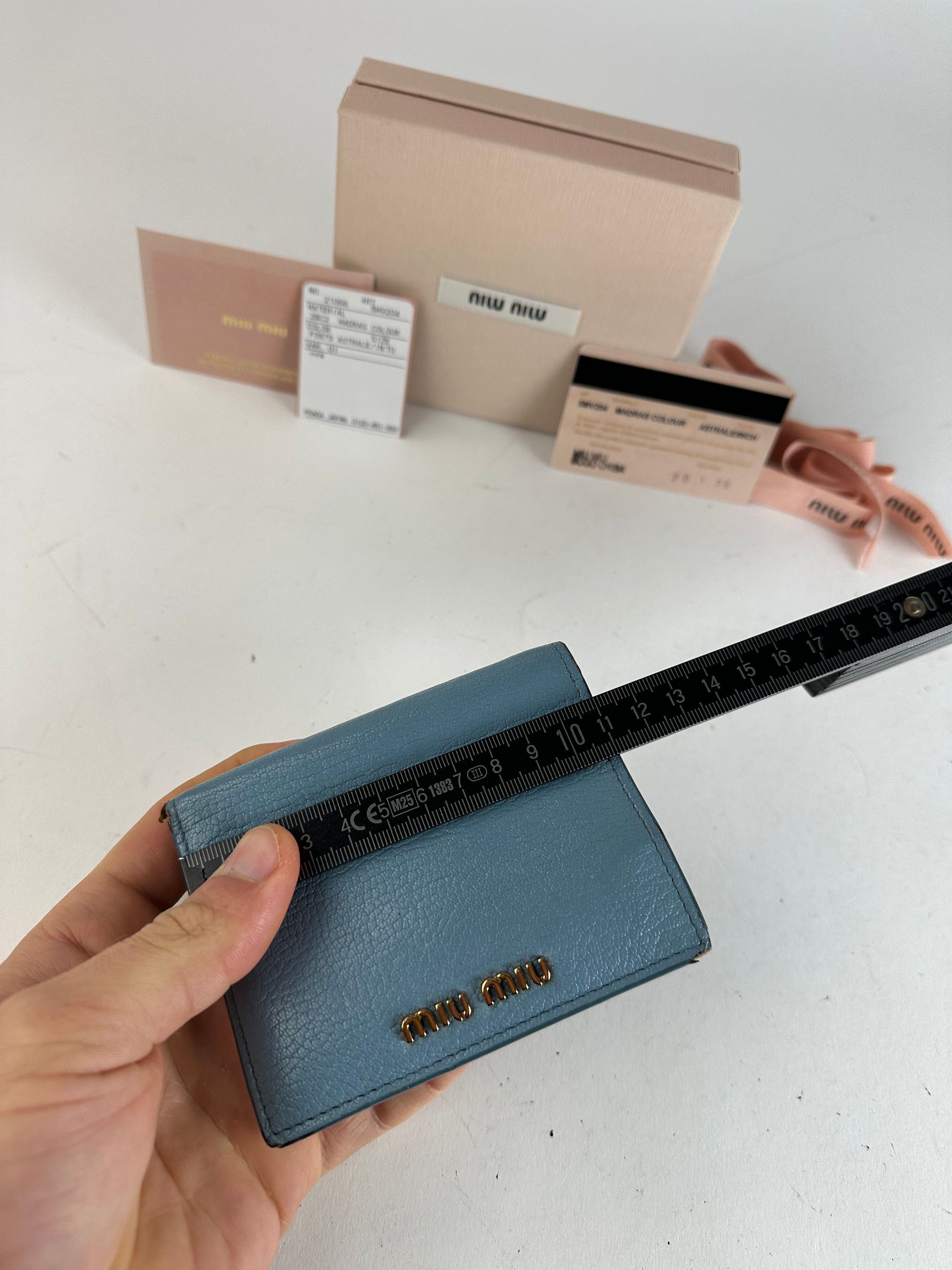 Miu Miu Vintage Leather Wallet Blue Size ONE SIZE - 11 Thumbnail