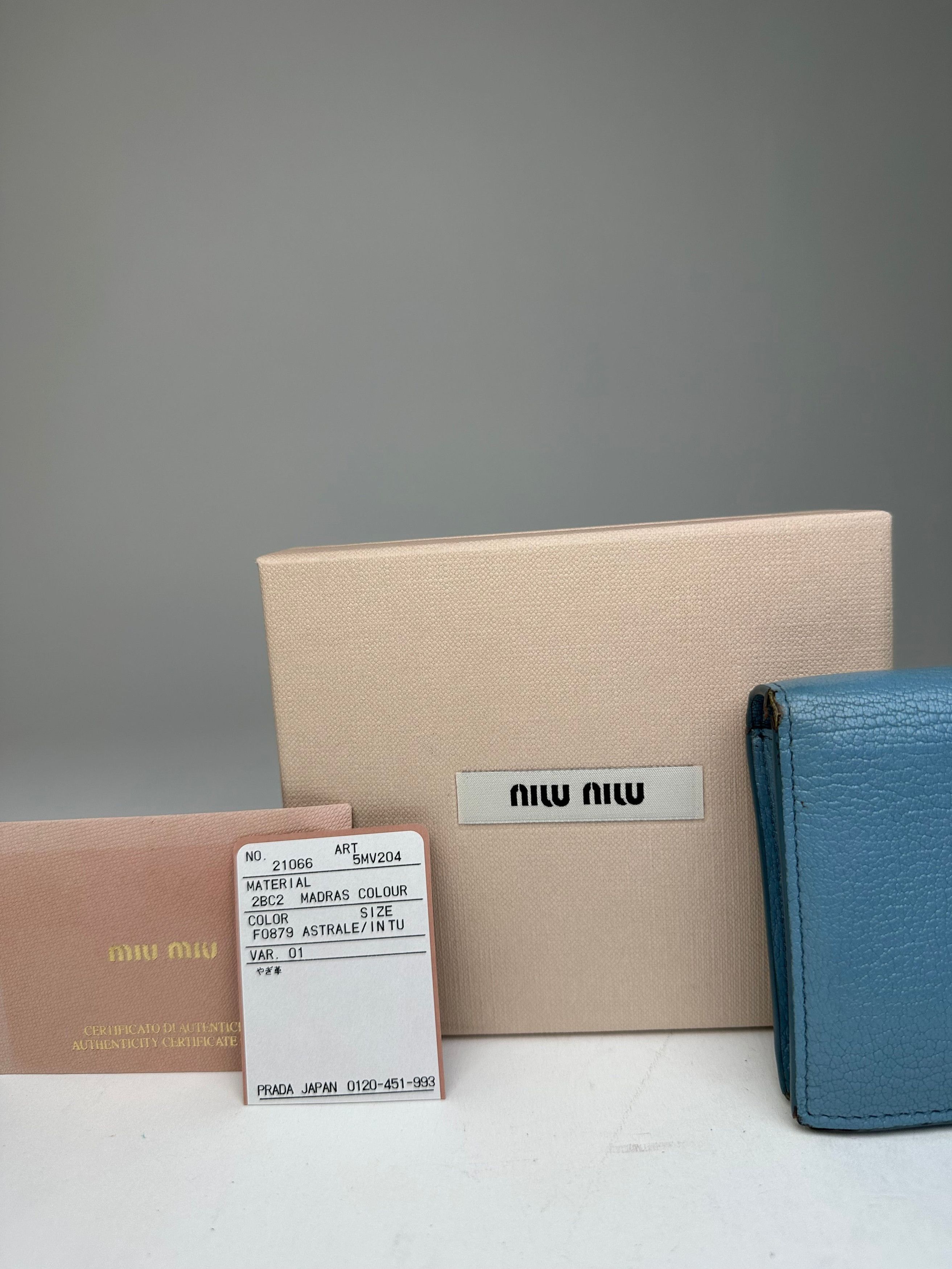 Miu Miu Vintage Leather Wallet Blue Size ONE SIZE - 4 Thumbnail