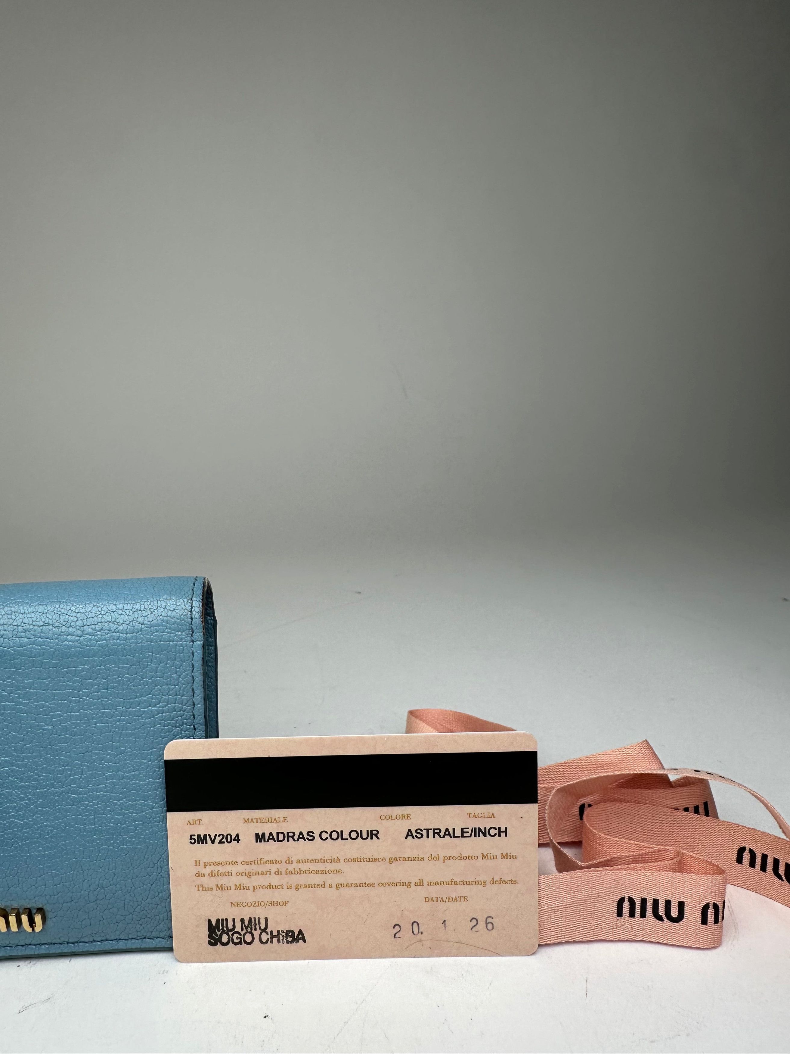 Miu Miu Vintage Leather Wallet Blue Size ONE SIZE - 3 Thumbnail