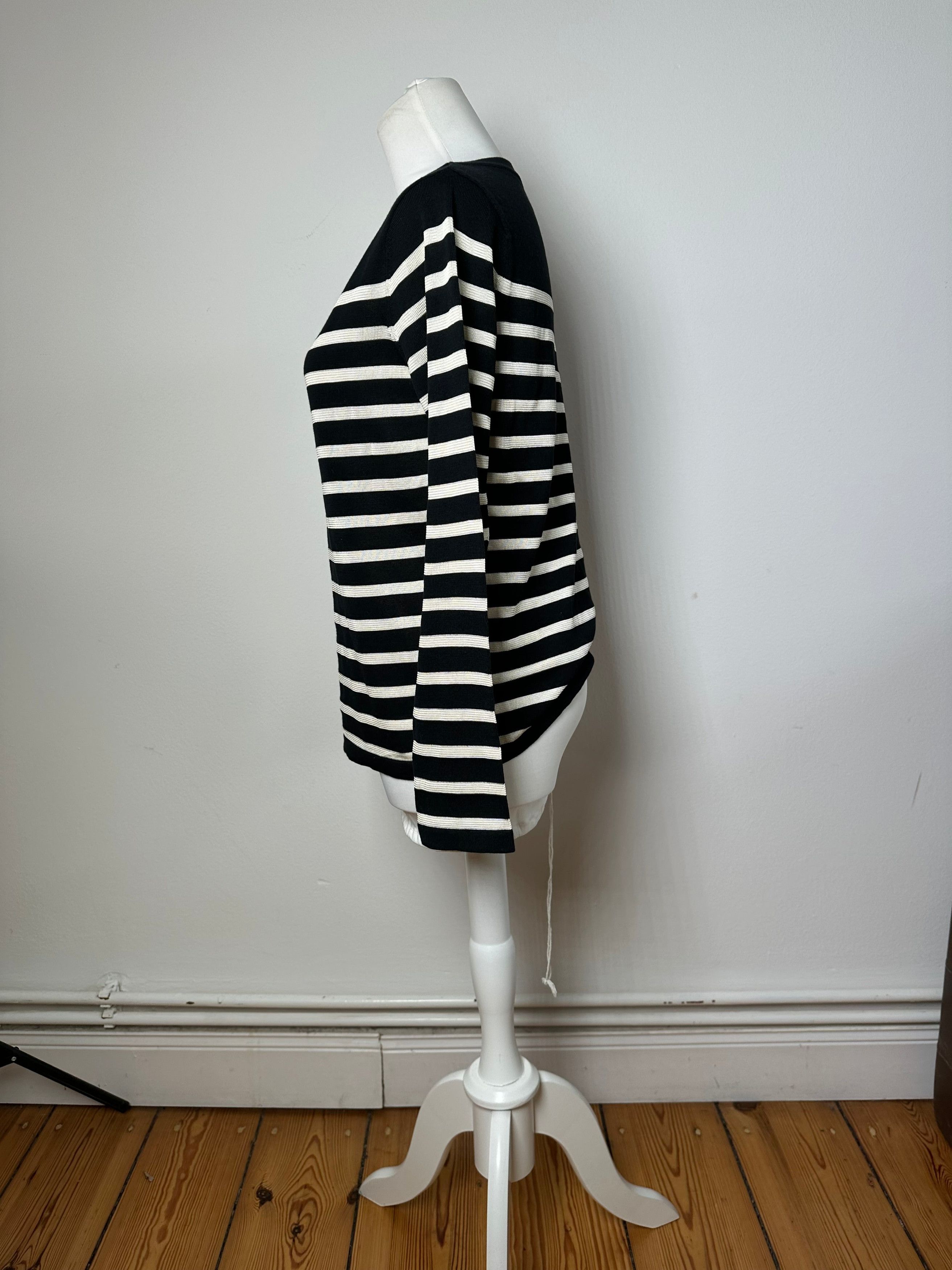 Jean Paul Gaultier Vintage Wool Sweater Striped Black / White M Size S / US 4 / IT 40 - 2 Thumbnail