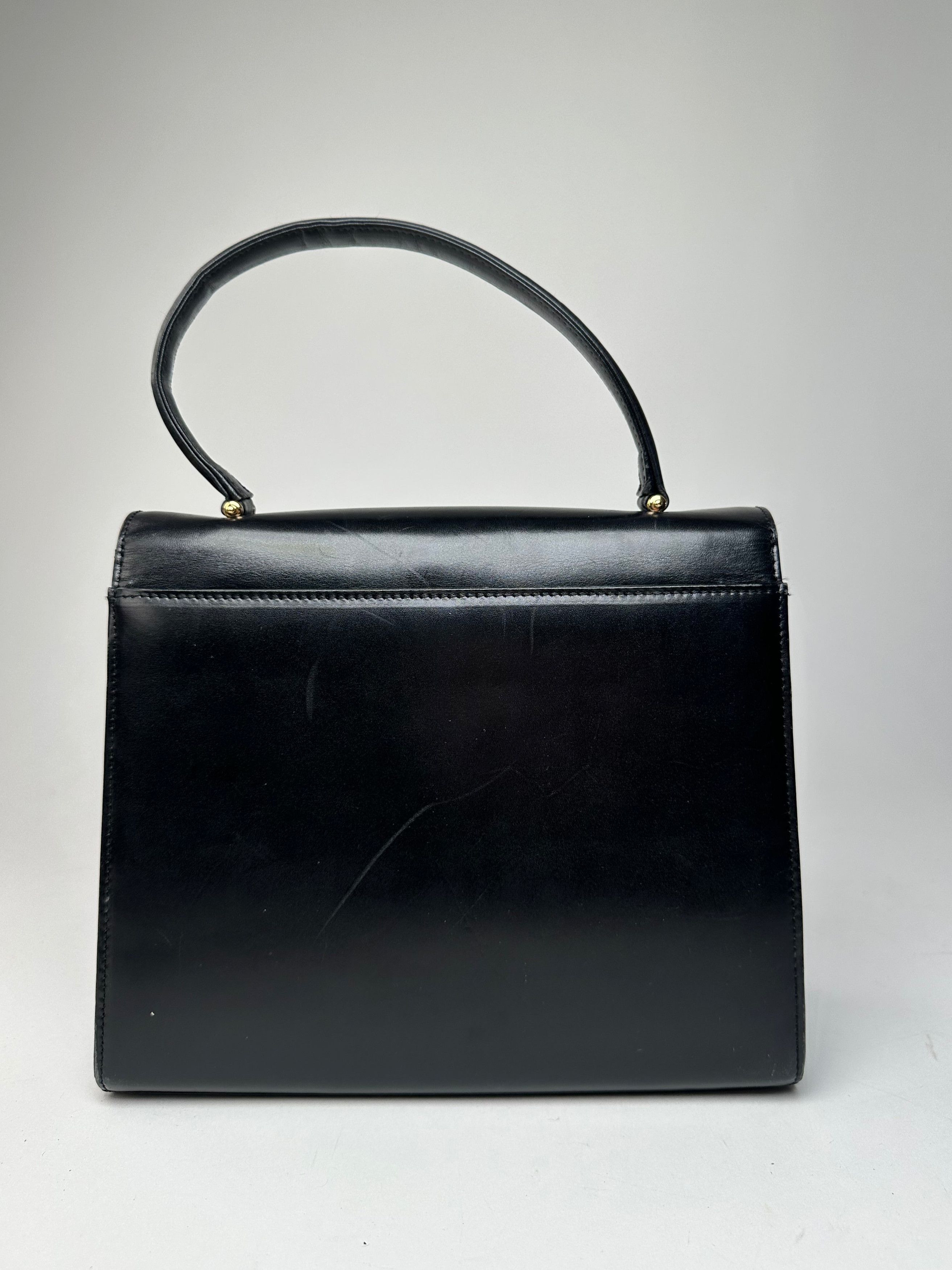 Givenchy Vintage Leather Logo Handbag Black Size ONE SIZE - 2 Thumbnail