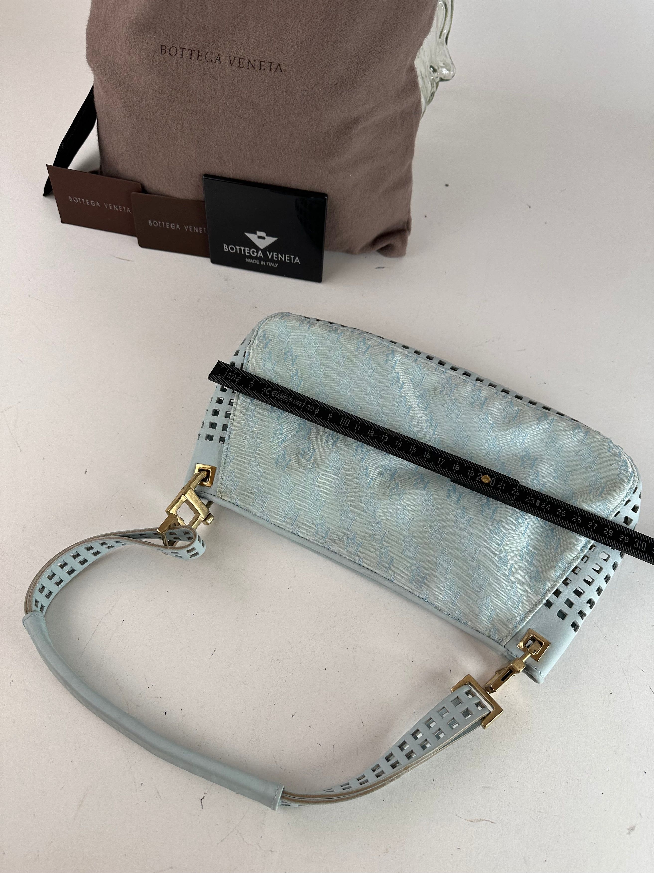 Bottega Veneta Vintage Monogram Suede Leather Bag Turquoise Size ONE SIZE - 11 Thumbnail