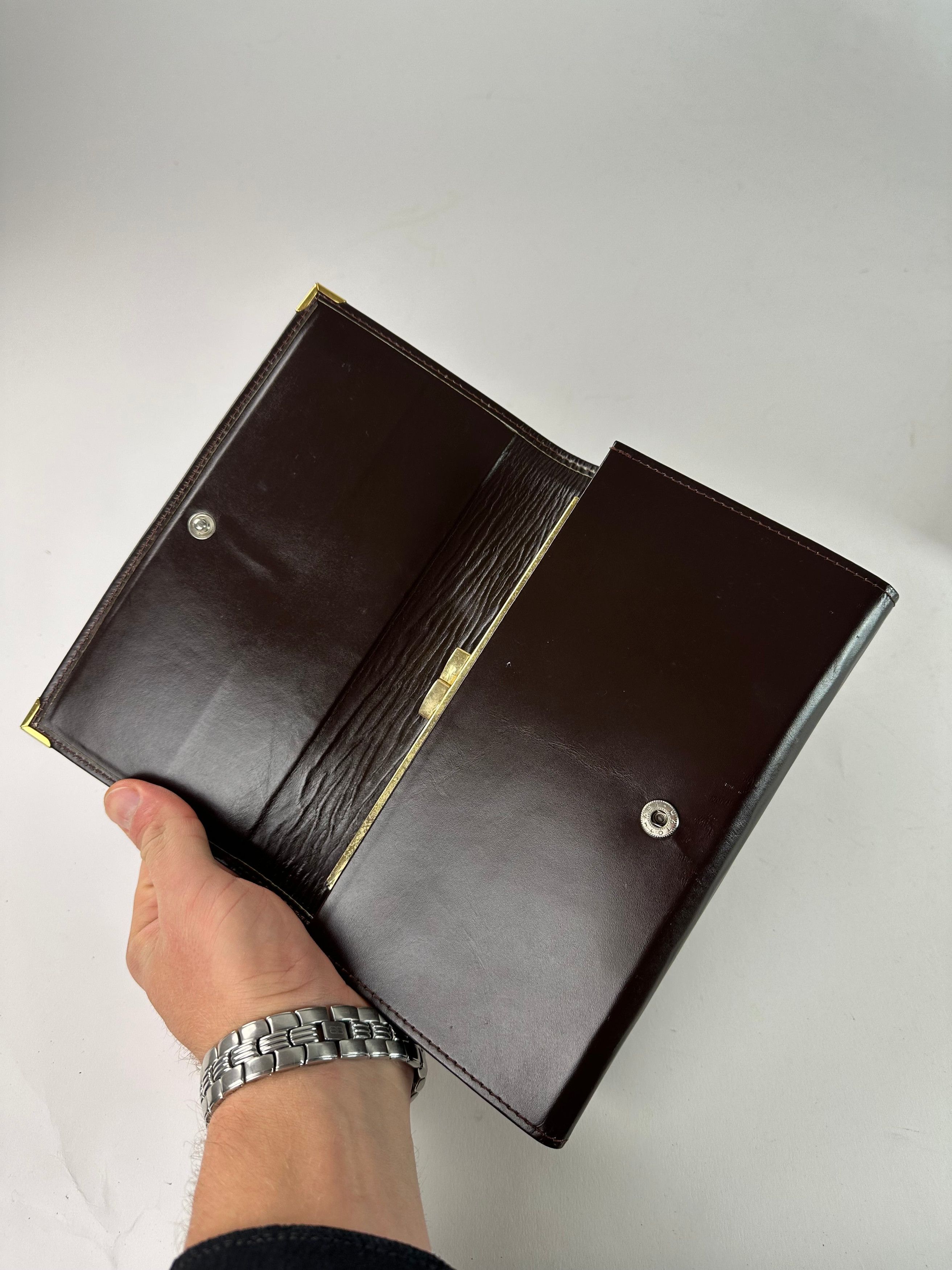 Givenchy Vintage Leather Monogram Clutch Brown Beige Size ONE SIZE - 4 Thumbnail