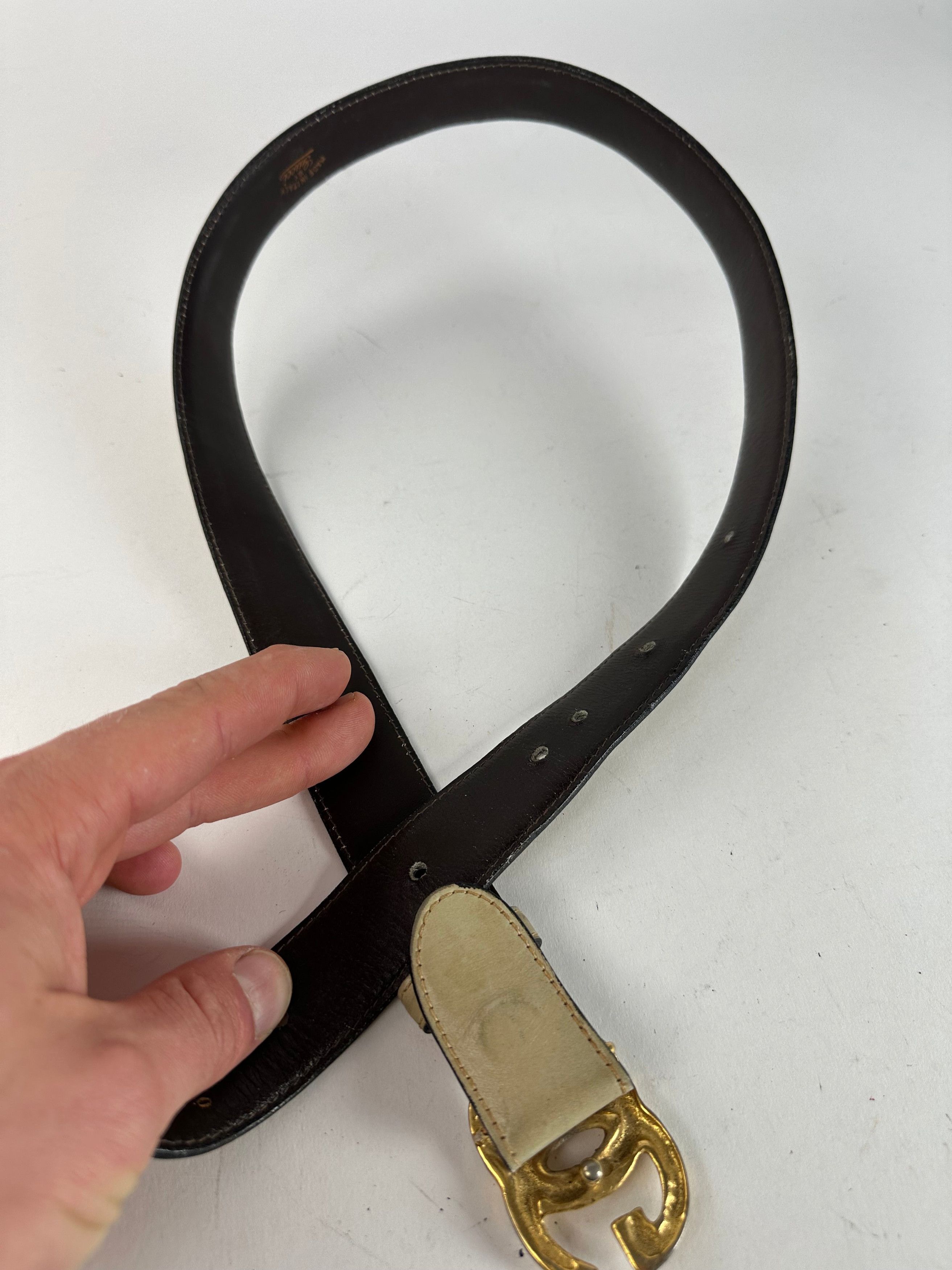 Gucci Vintage GG Leather Belt Grey Size ONE SIZE - 10 Thumbnail