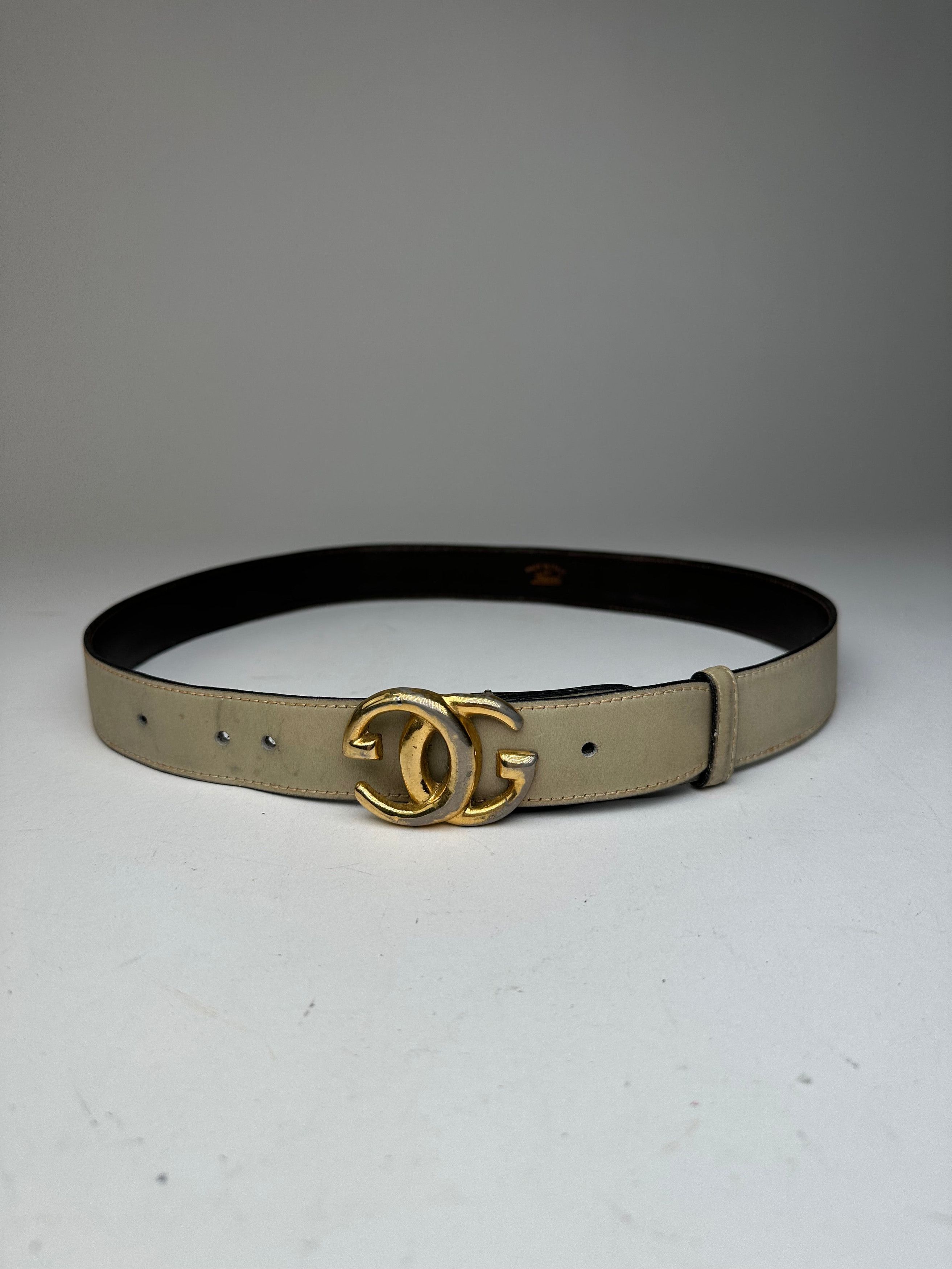 Gucci Vintage GG Leather Belt Grey Size ONE SIZE - 5 Thumbnail