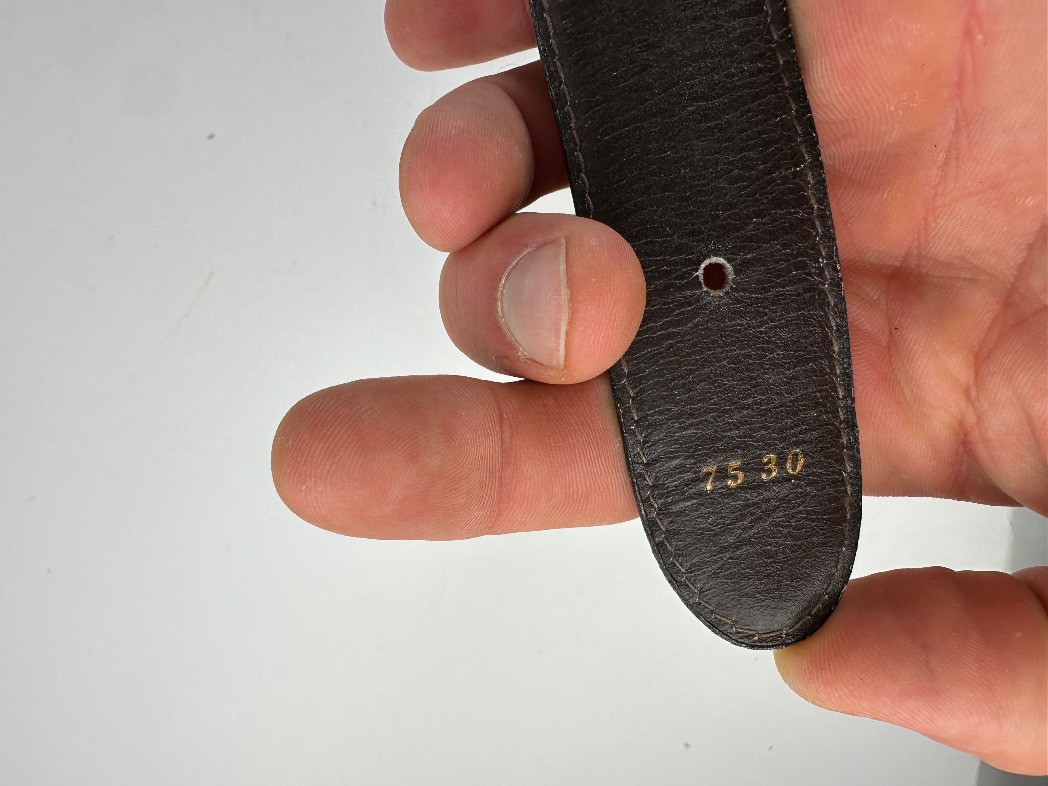 Gucci Vintage GG Leather Belt Grey Size ONE SIZE - 6 Thumbnail