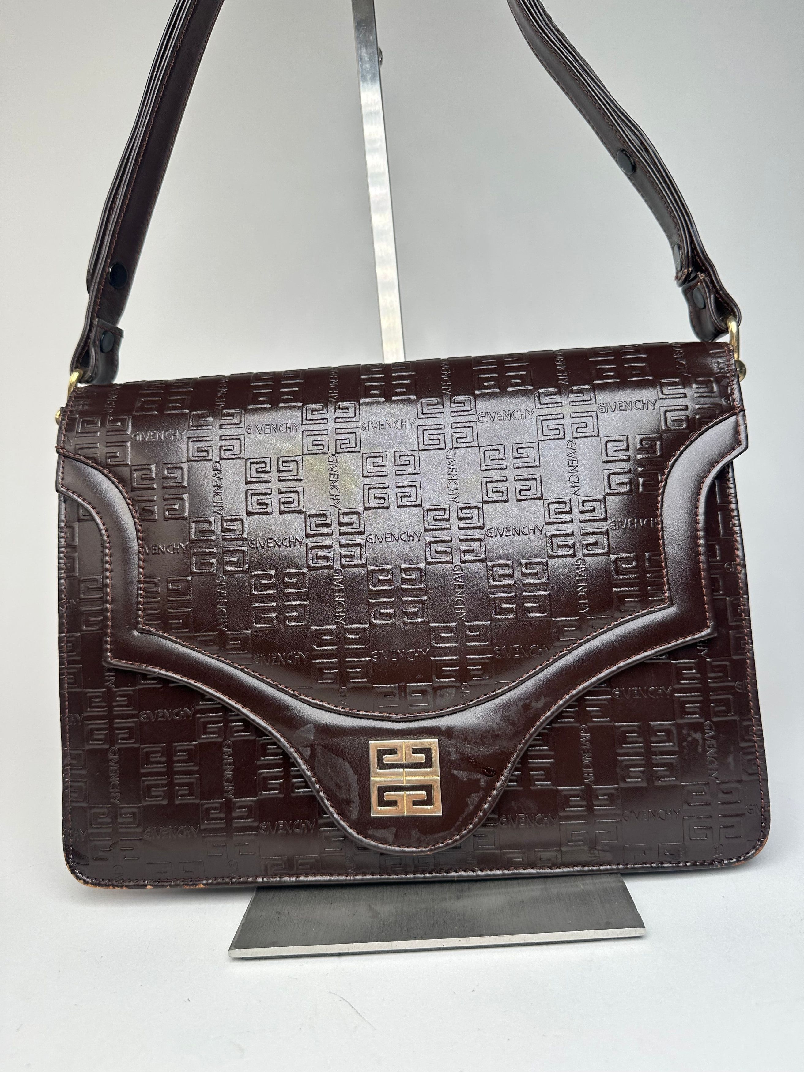 Givenchy Vintage Monogram Leather 2 Way Bag Brown Size ONE SIZE - 9 Thumbnail