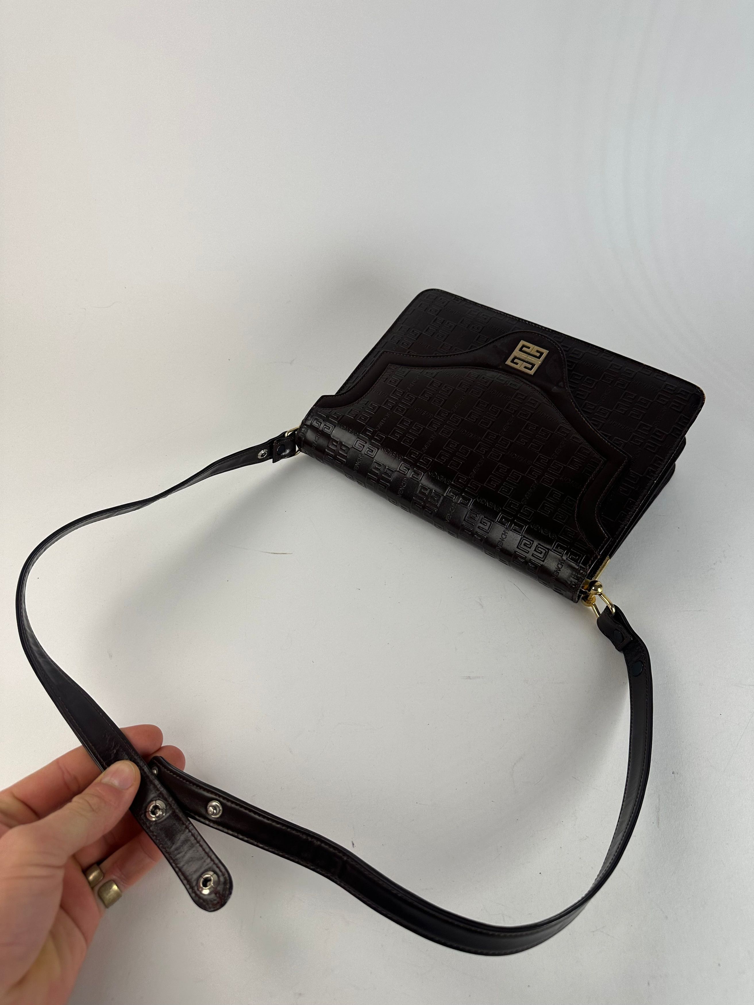 Givenchy Vintage Monogram Leather 2 Way Bag Brown Size ONE SIZE - 10 Thumbnail
