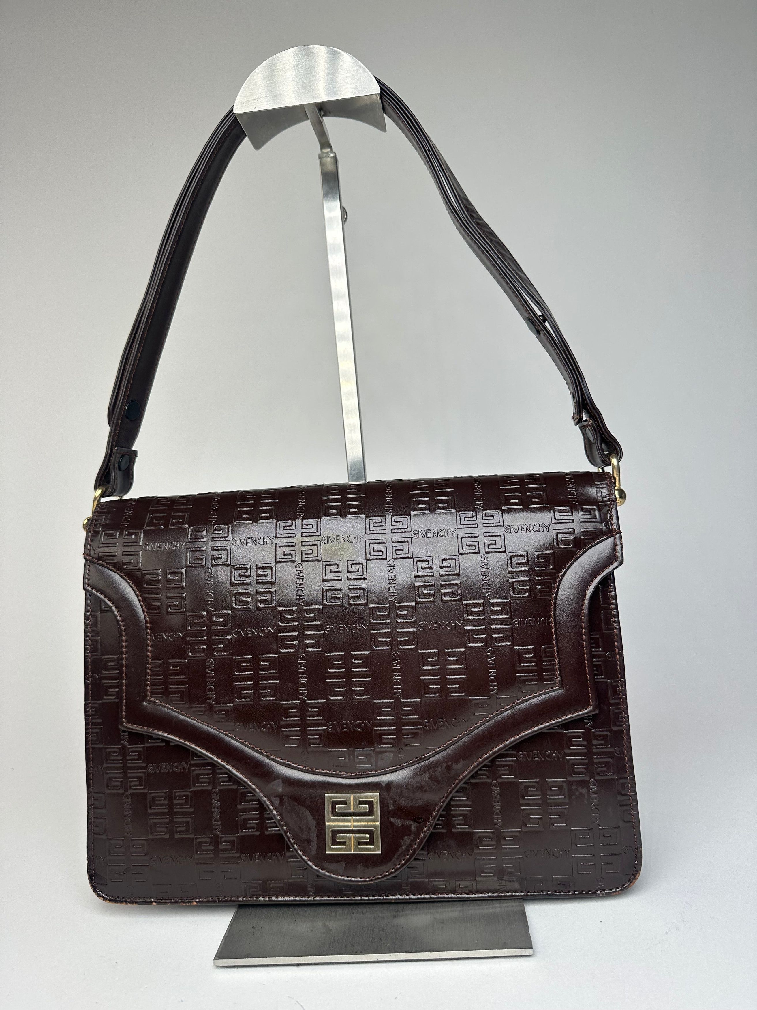Givenchy Vintage Monogram Leather 2 Way Bag Brown Size ONE SIZE - 14 Thumbnail