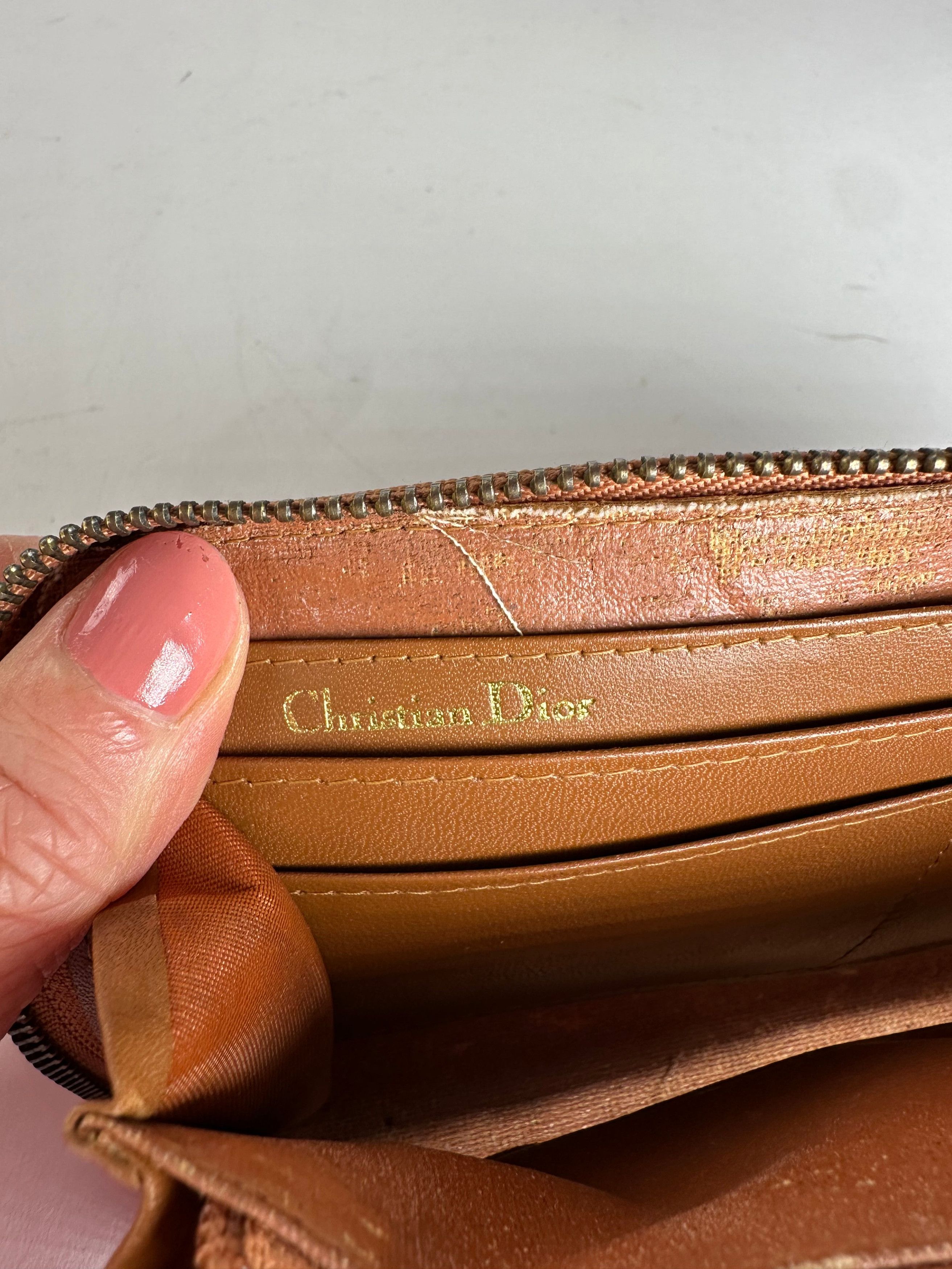 Dior Vintage Long Zippy Wallet Red Brown Size ONE SIZE - 5 Thumbnail