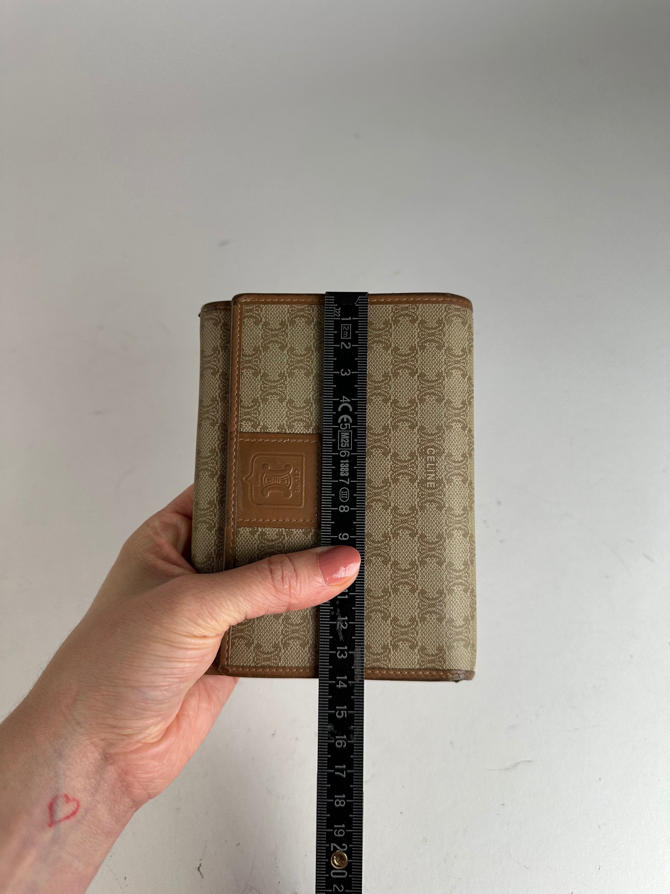 Celine Vintage Monogram Leather Wallet Beige Brown Size ONE SIZE - 8 Thumbnail