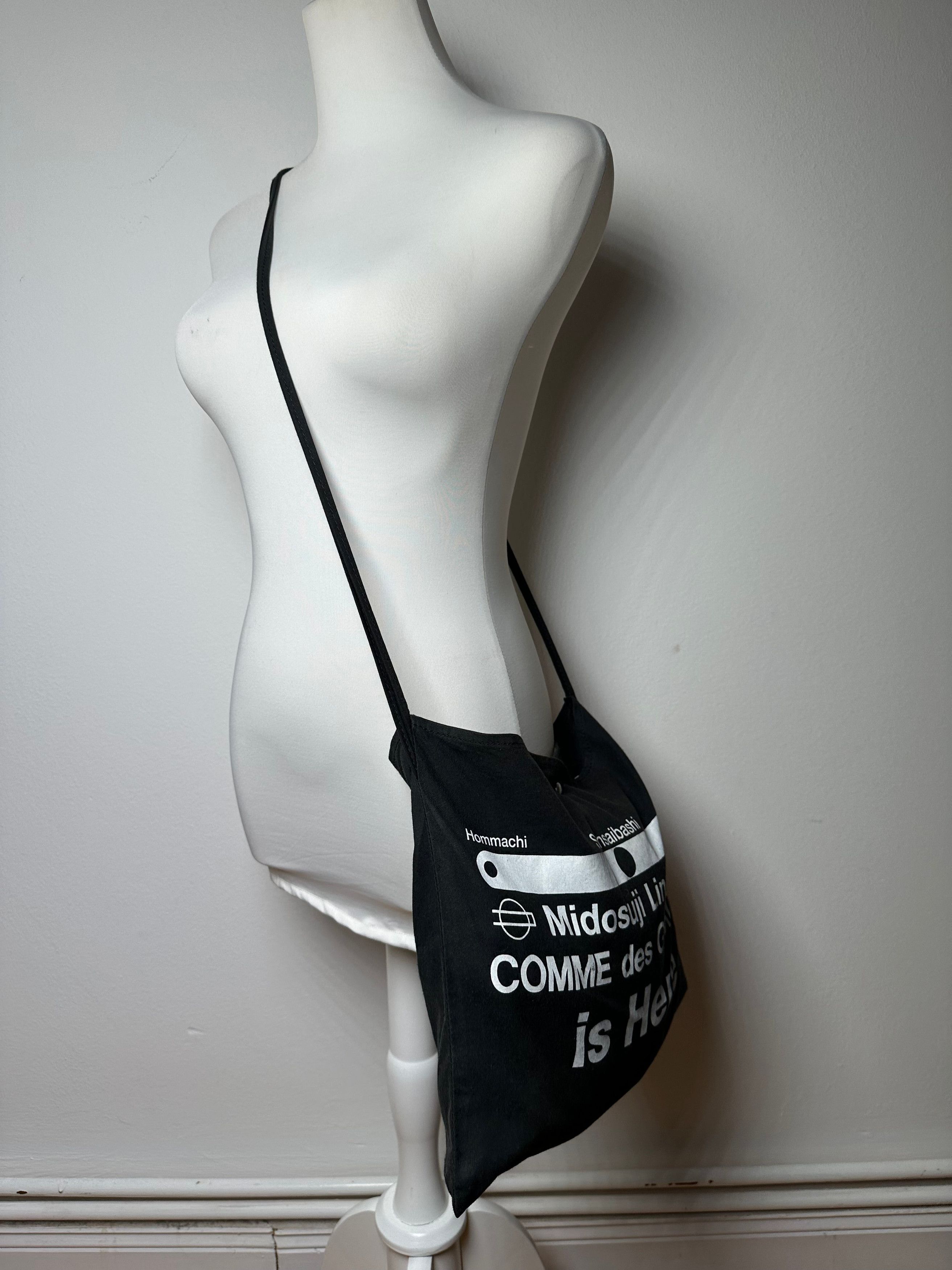 Comme des Garcons Vintage Comme Des Garçons Canvas Shoulder Bag Black White Size ONE SIZE - 4 Thumbnail