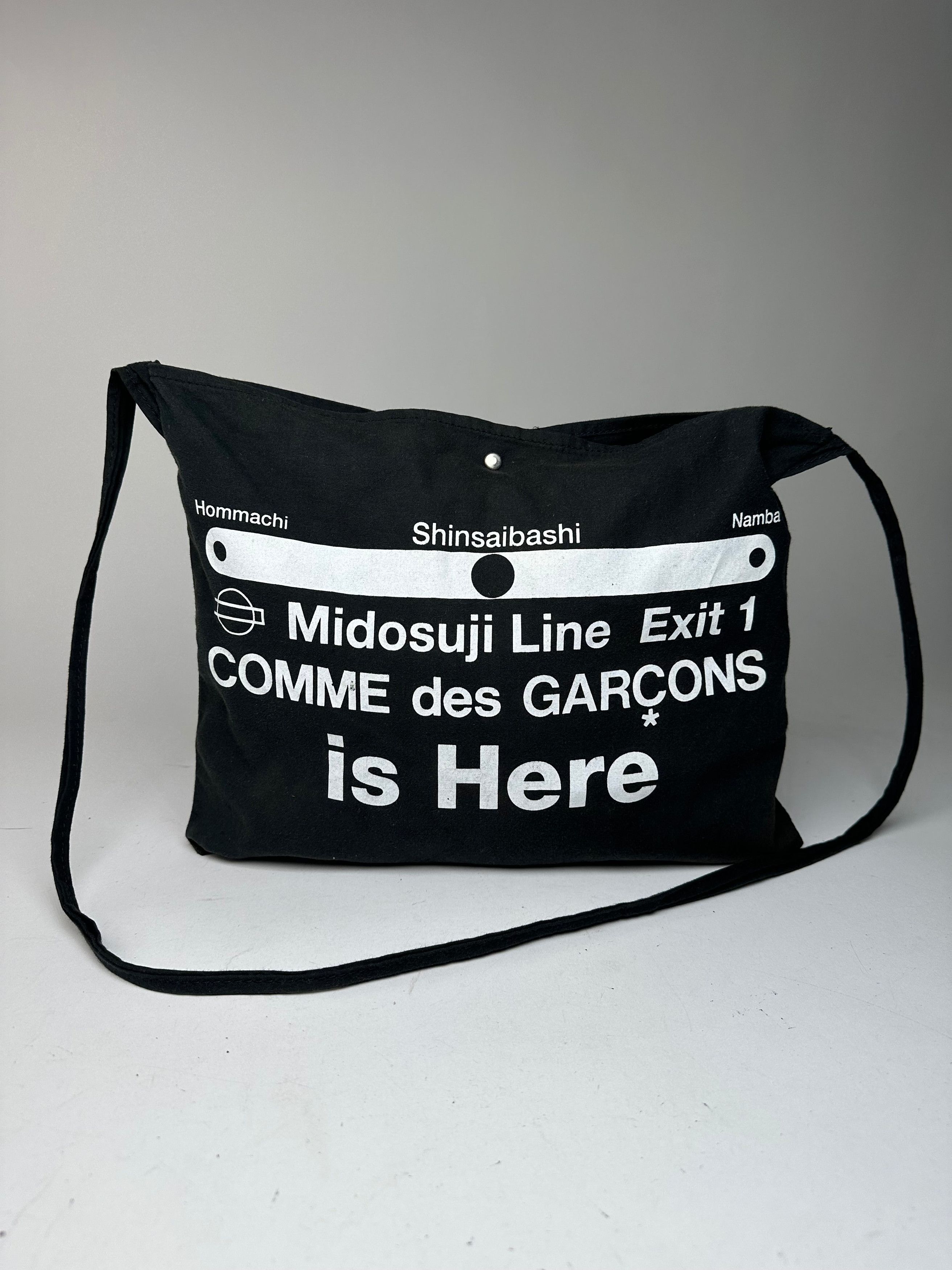 Comme des Garcons Vintage Comme Des Garçons Canvas Shoulder Bag Black White Size ONE SIZE - 13 Thumbnail