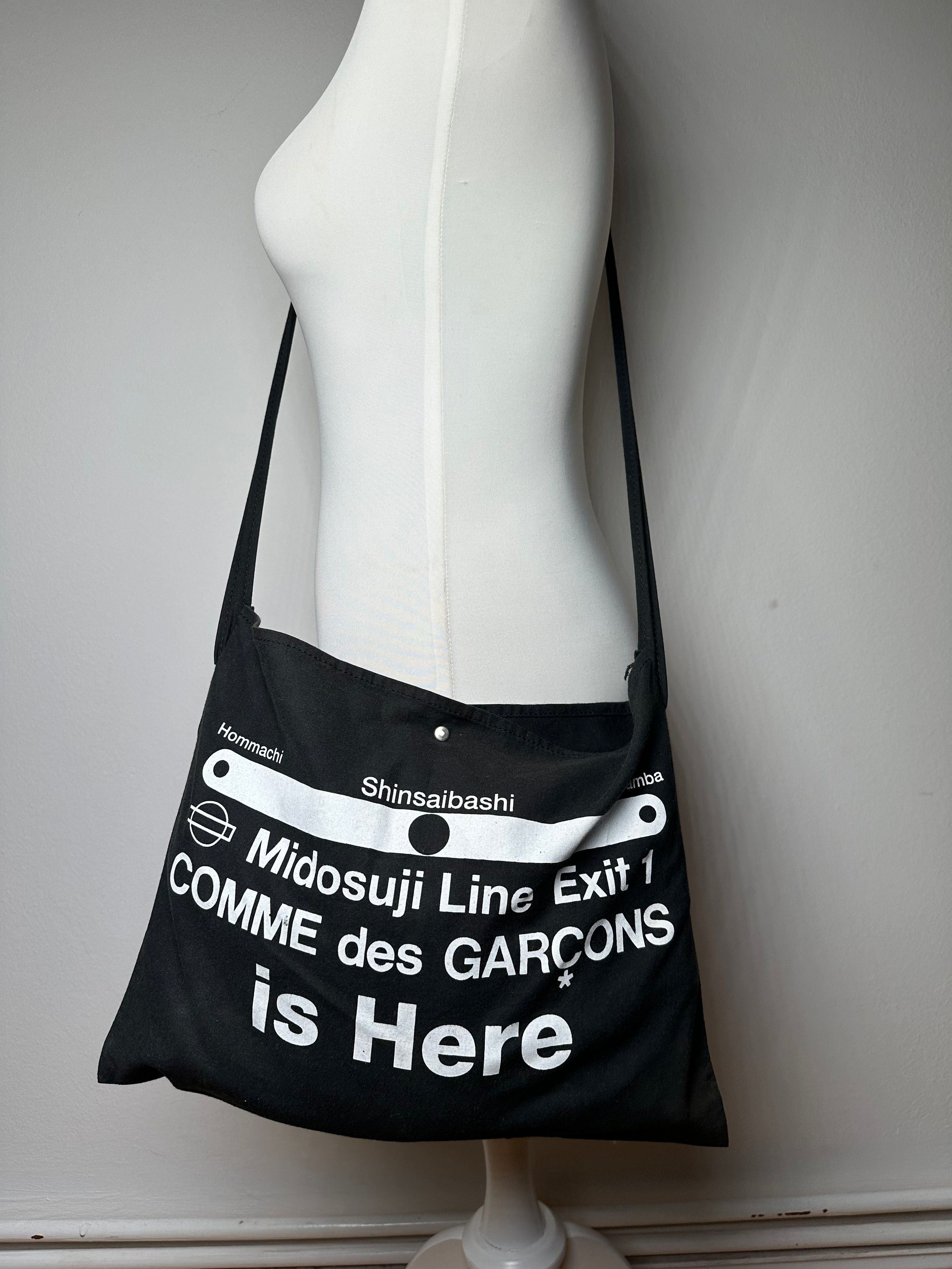 Comme des Garcons Vintage Comme Des Garçons Canvas Shoulder Bag Black White Size ONE SIZE - 5 Thumbnail