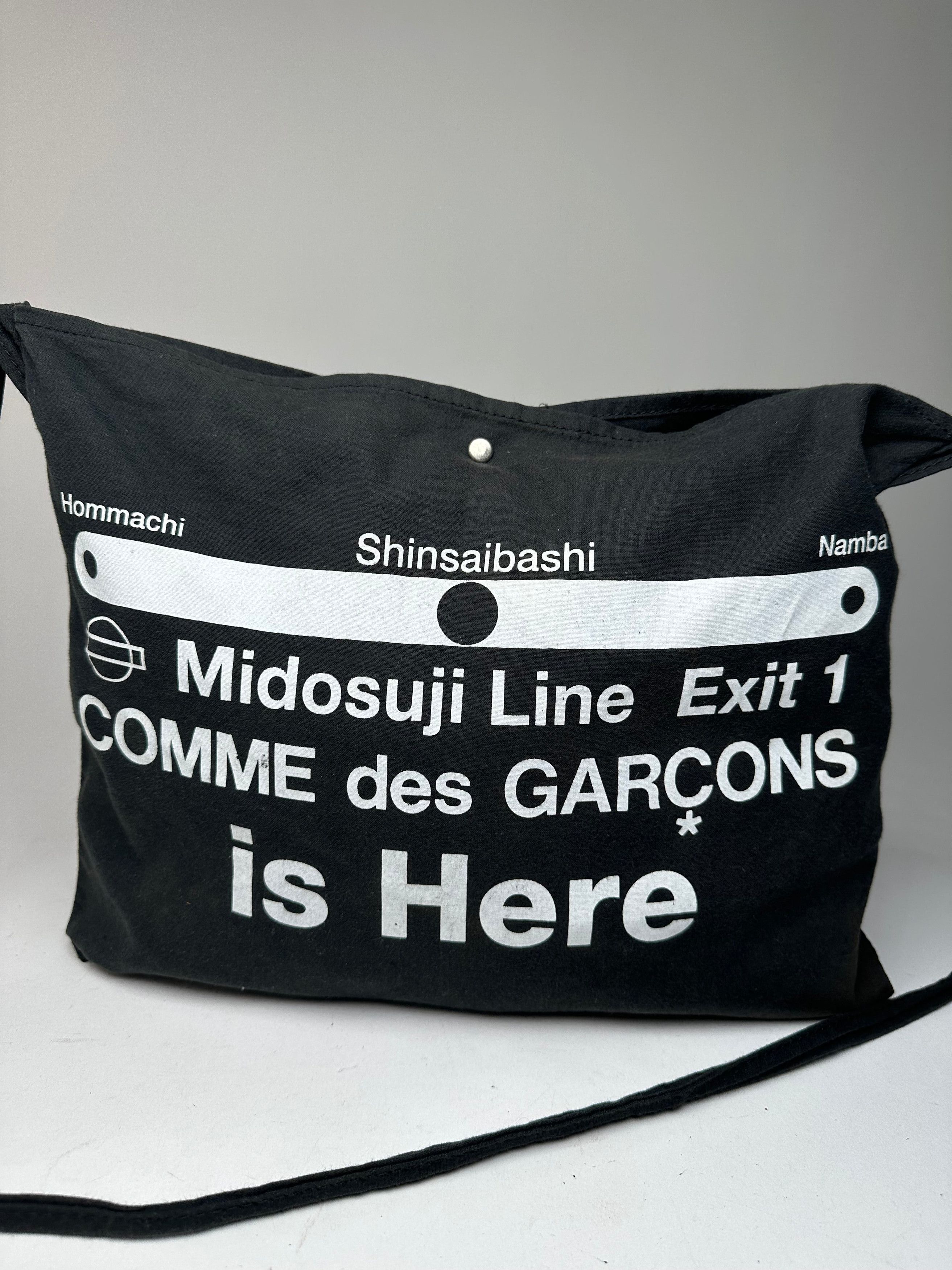 Comme des Garcons Vintage Comme Des Garçons Canvas Shoulder Bag Black White Size ONE SIZE - 6 Thumbnail