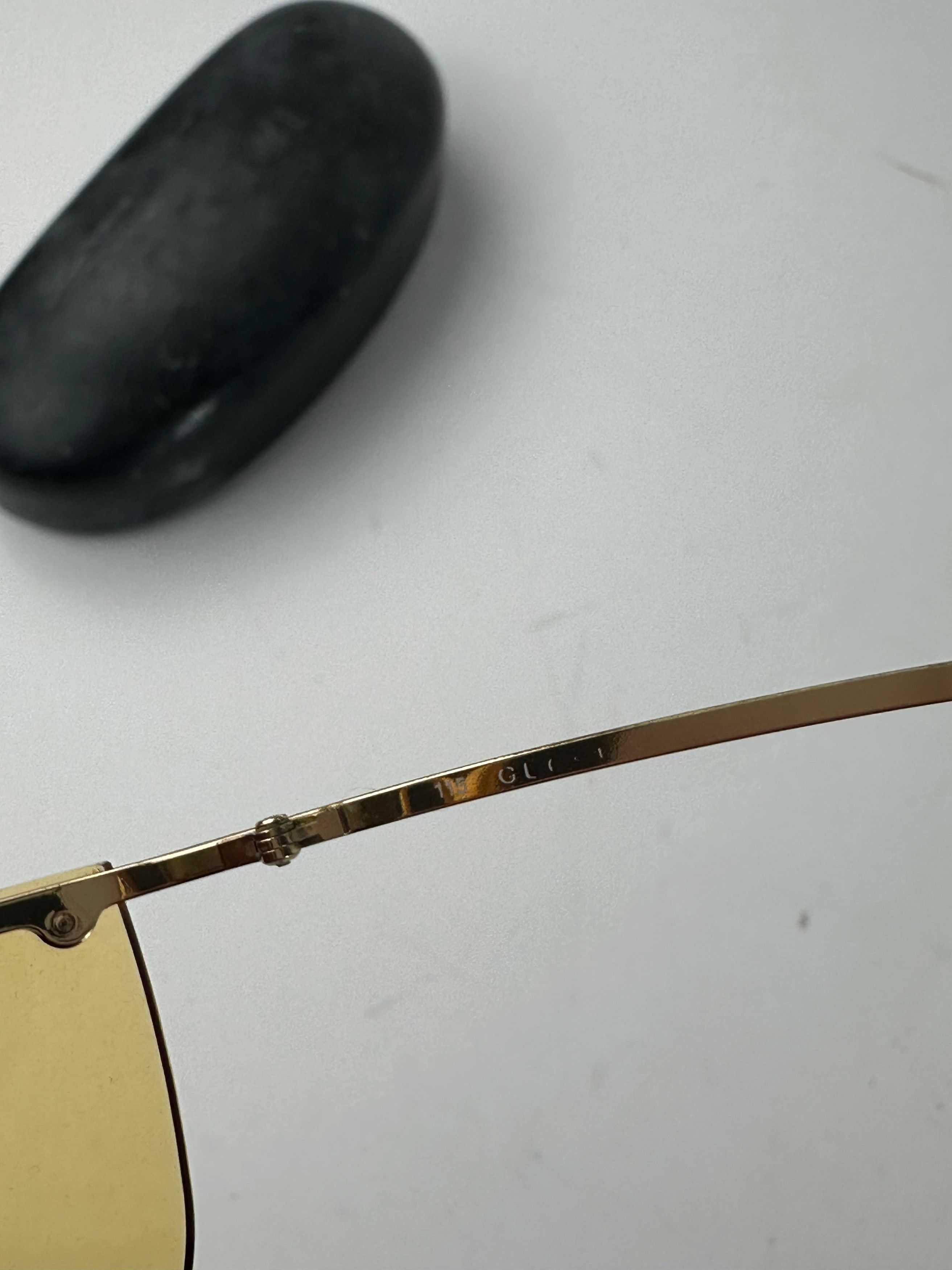 Gucci Vintage Rimless Sunglasses Gold Yellow Size ONE SIZE - 9 Thumbnail