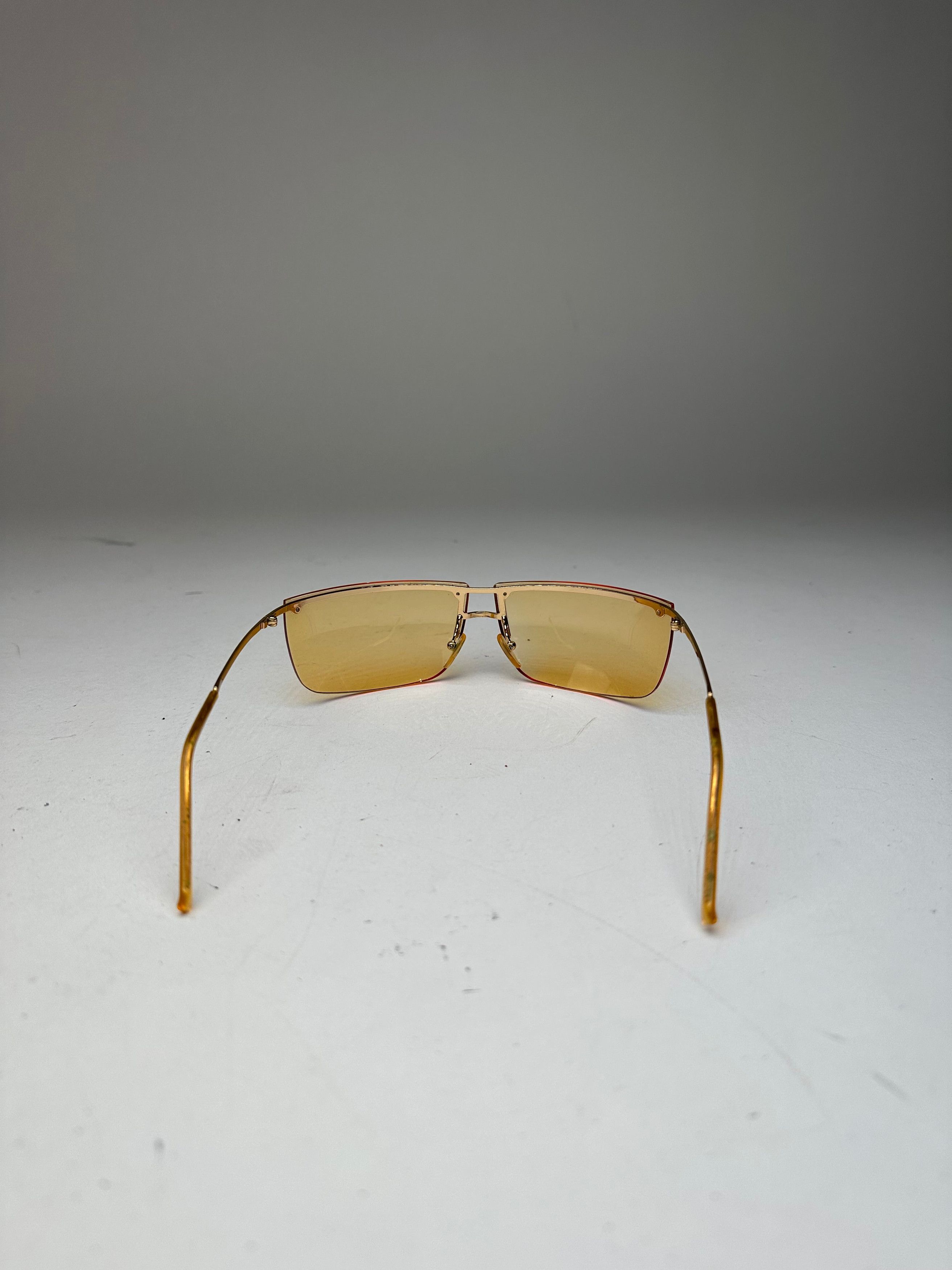 Gucci Vintage Rimless Sunglasses Gold Yellow Size ONE SIZE - 10 Thumbnail