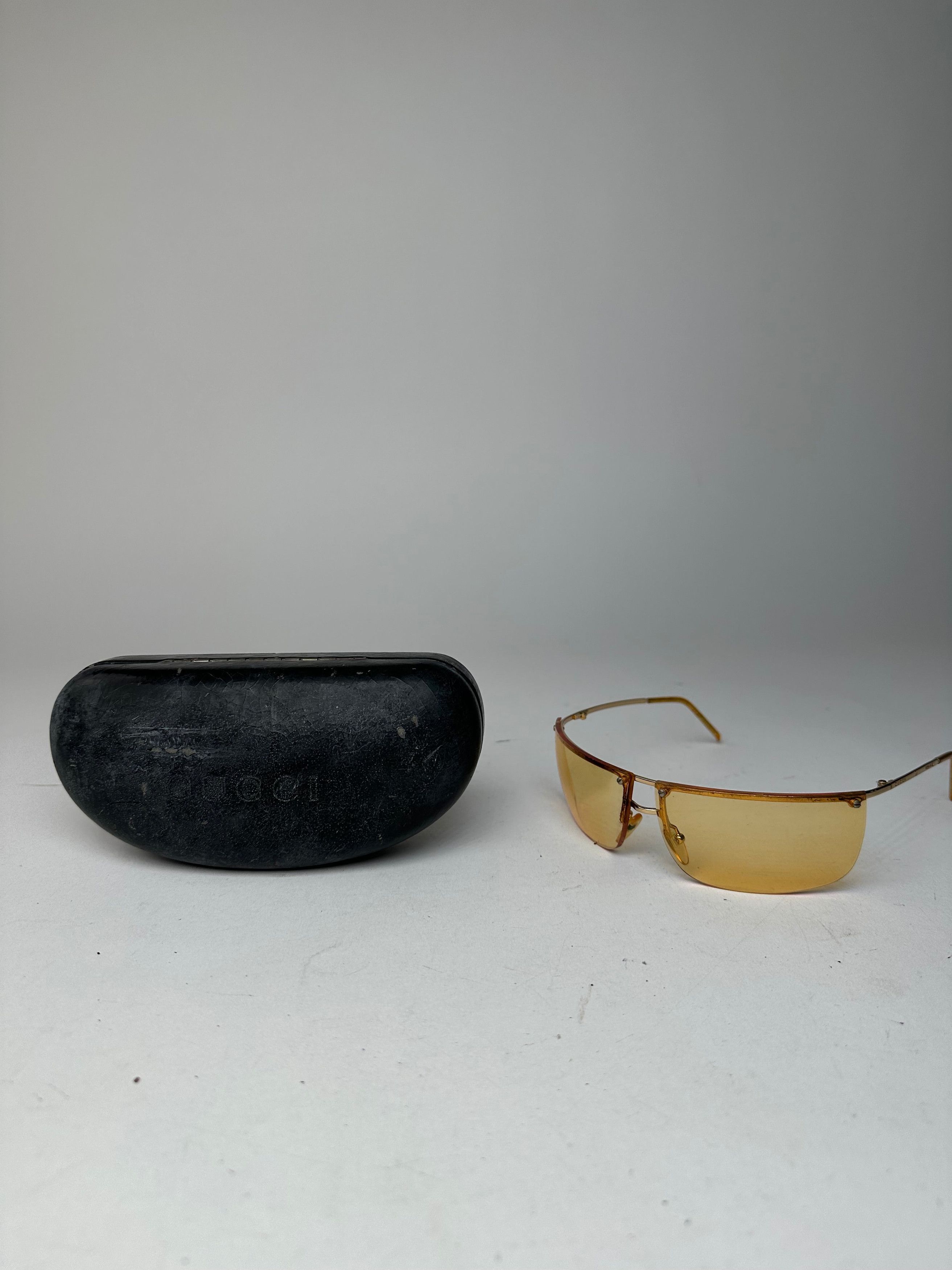 Gucci Vintage Rimless Sunglasses Gold Yellow Size ONE SIZE - 14 Thumbnail