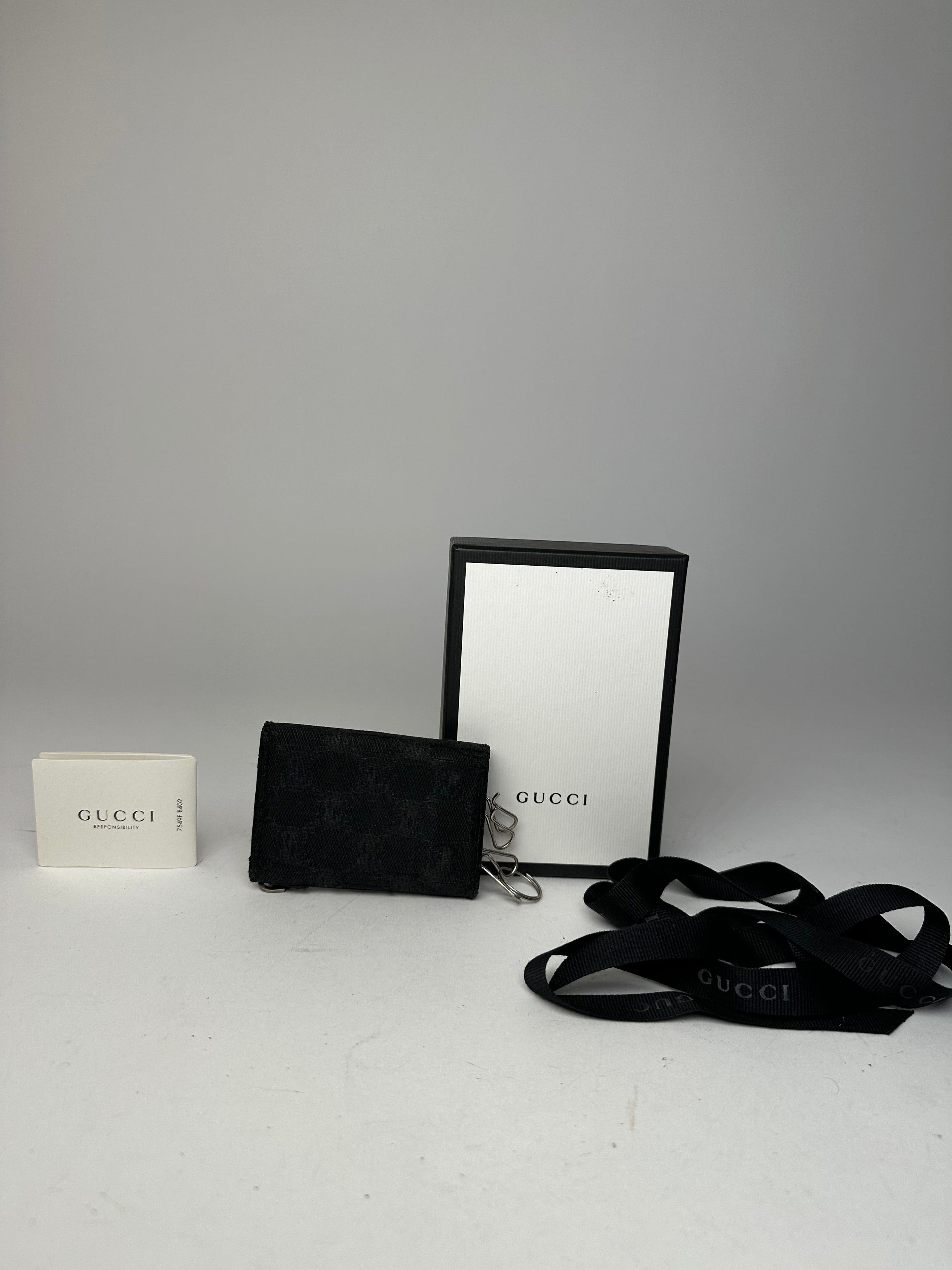 Gucci Vintage Monogram Canvas Leather Key Holder Black Size ONE SIZE - 2 Thumbnail