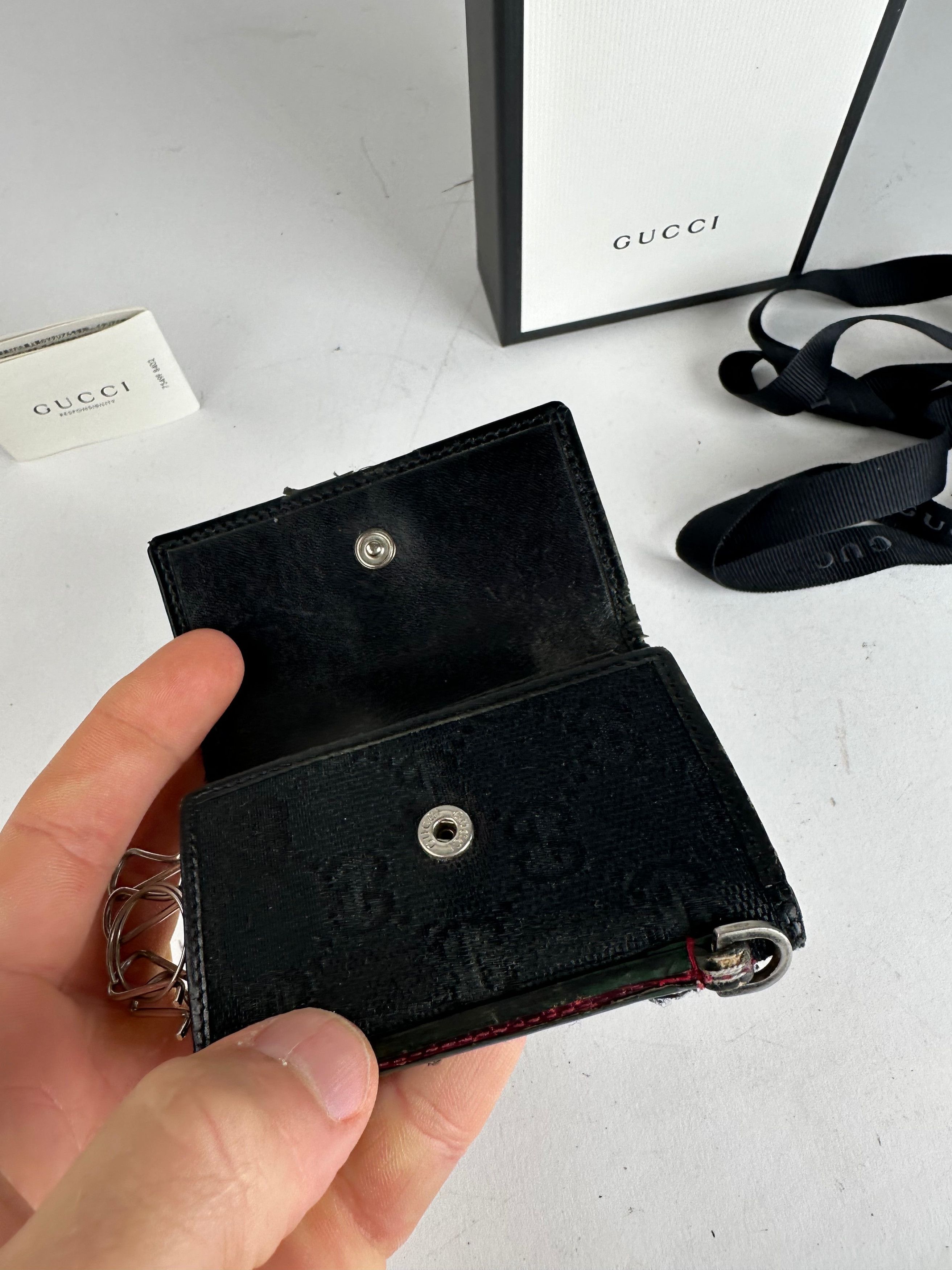 Gucci Vintage Monogram Canvas Leather Key Holder Black Size ONE SIZE - 3 Thumbnail