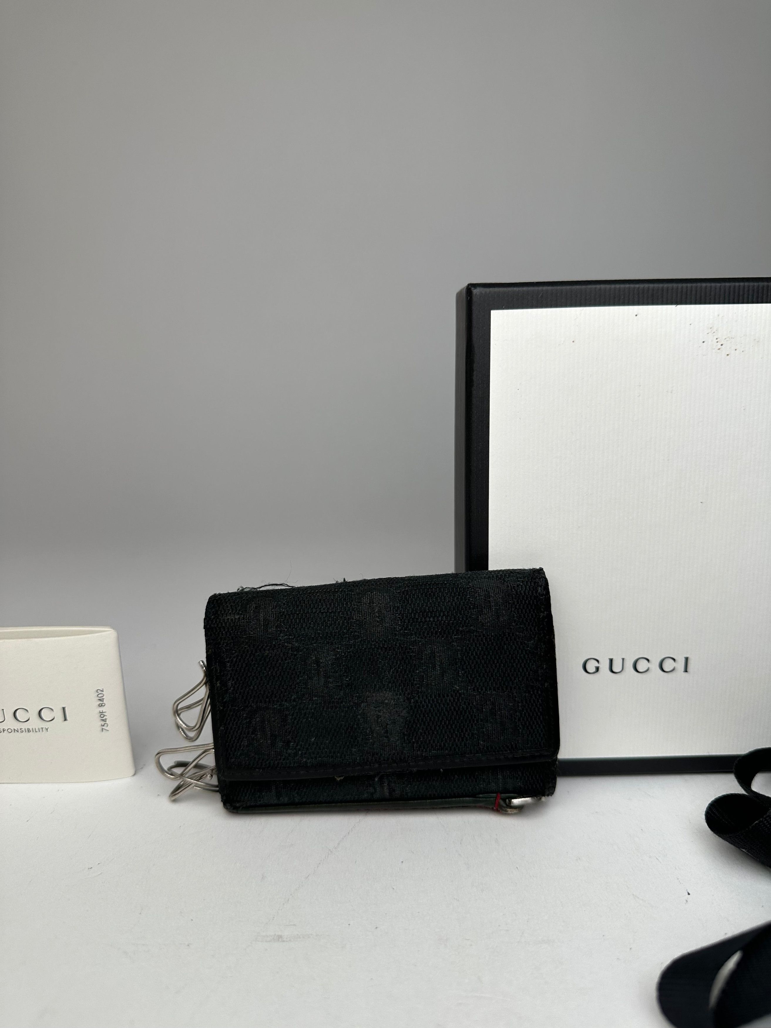 Gucci Vintage Monogram Canvas Leather Key Holder Black Size ONE SIZE - 6 Thumbnail