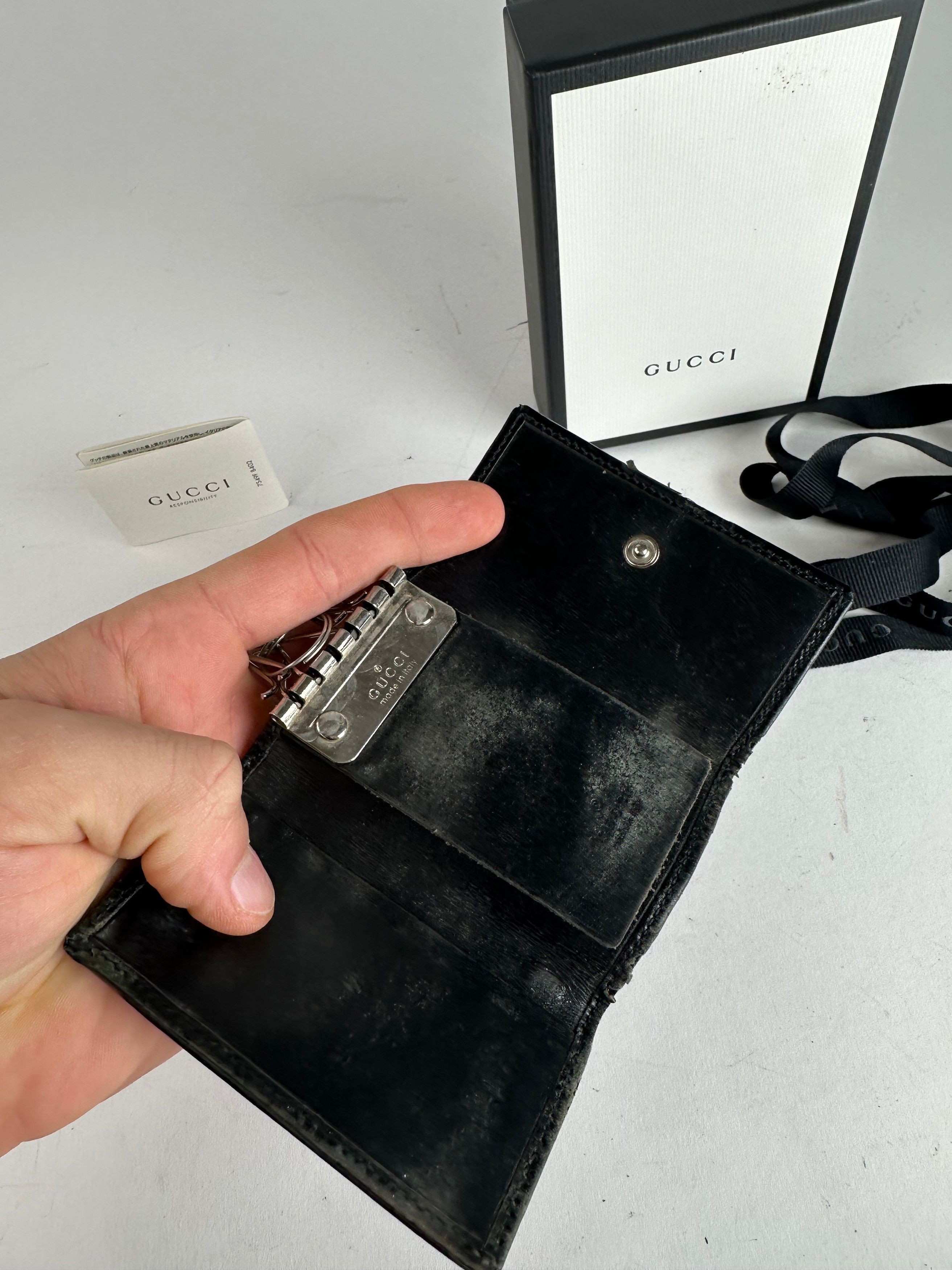 Gucci Vintage Monogram Canvas Leather Key Holder Black Size ONE SIZE - 4 Thumbnail