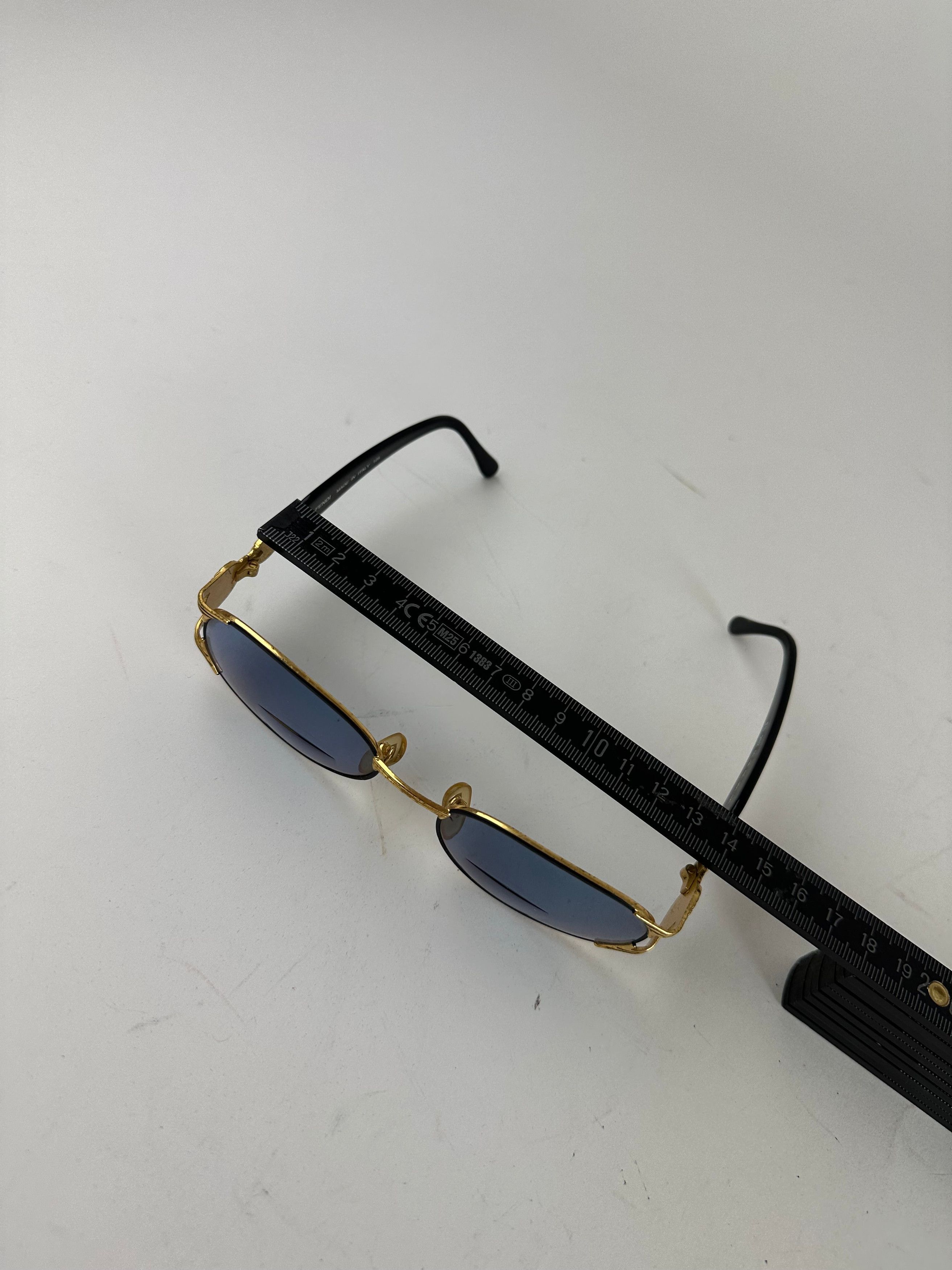 Fendi Vintage Roma Sunglasses Black Gold Blue Size ONE SIZE - 8 Thumbnail