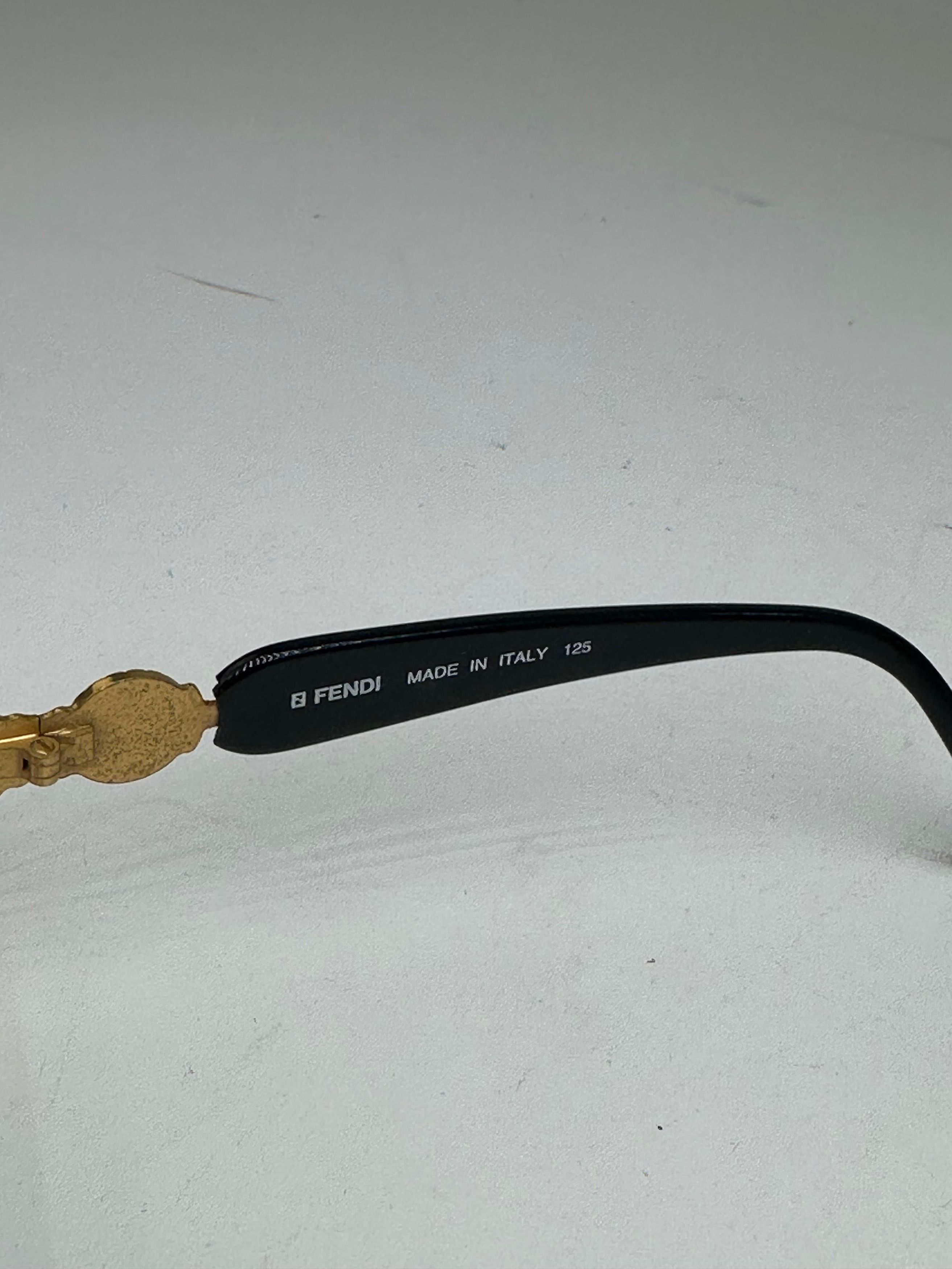 Fendi Vintage Roma Sunglasses Black Gold Blue Size ONE SIZE - 3 Thumbnail