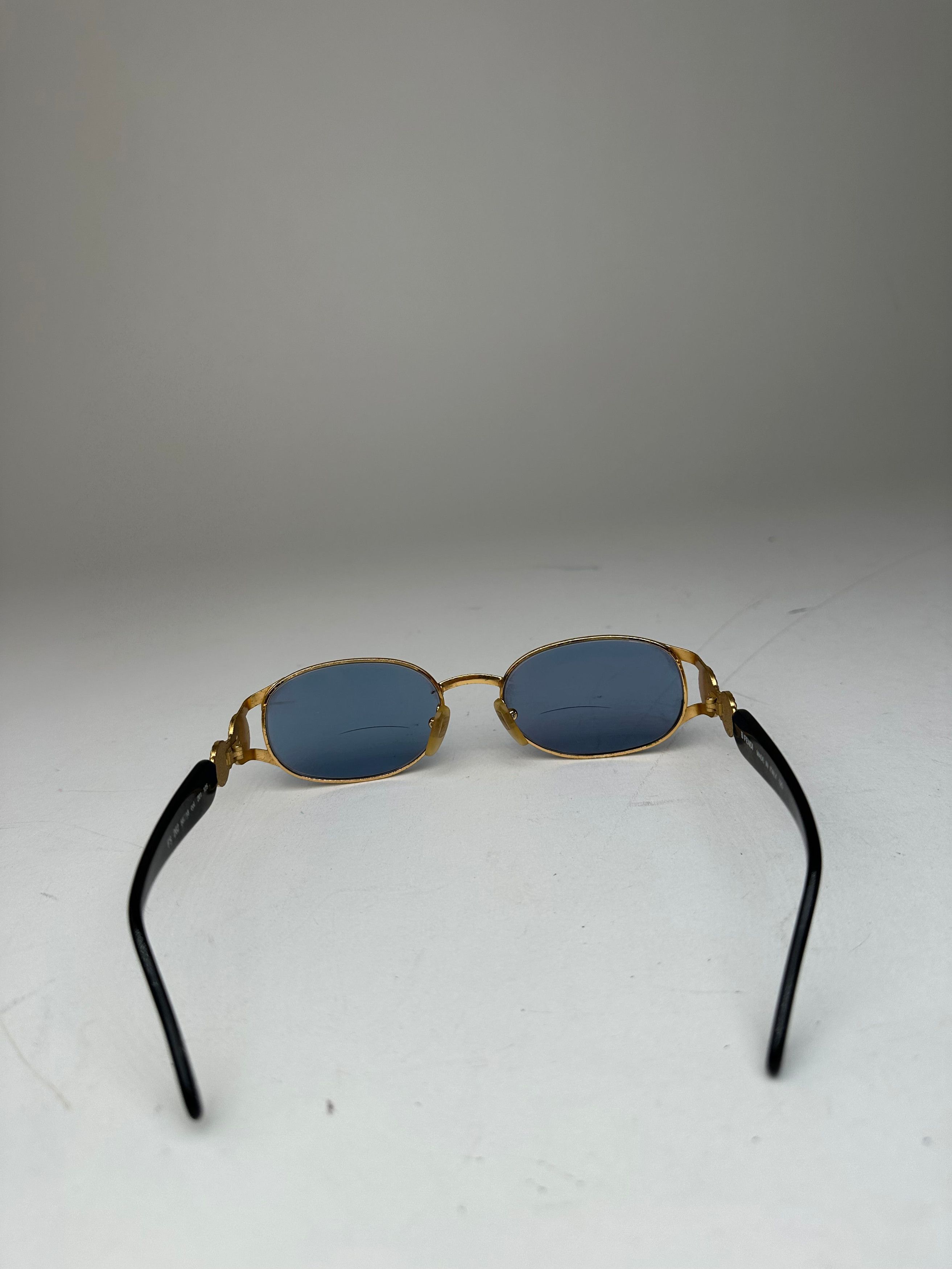 Fendi Vintage Roma Sunglasses Black Gold Blue Size ONE SIZE - 5 Thumbnail