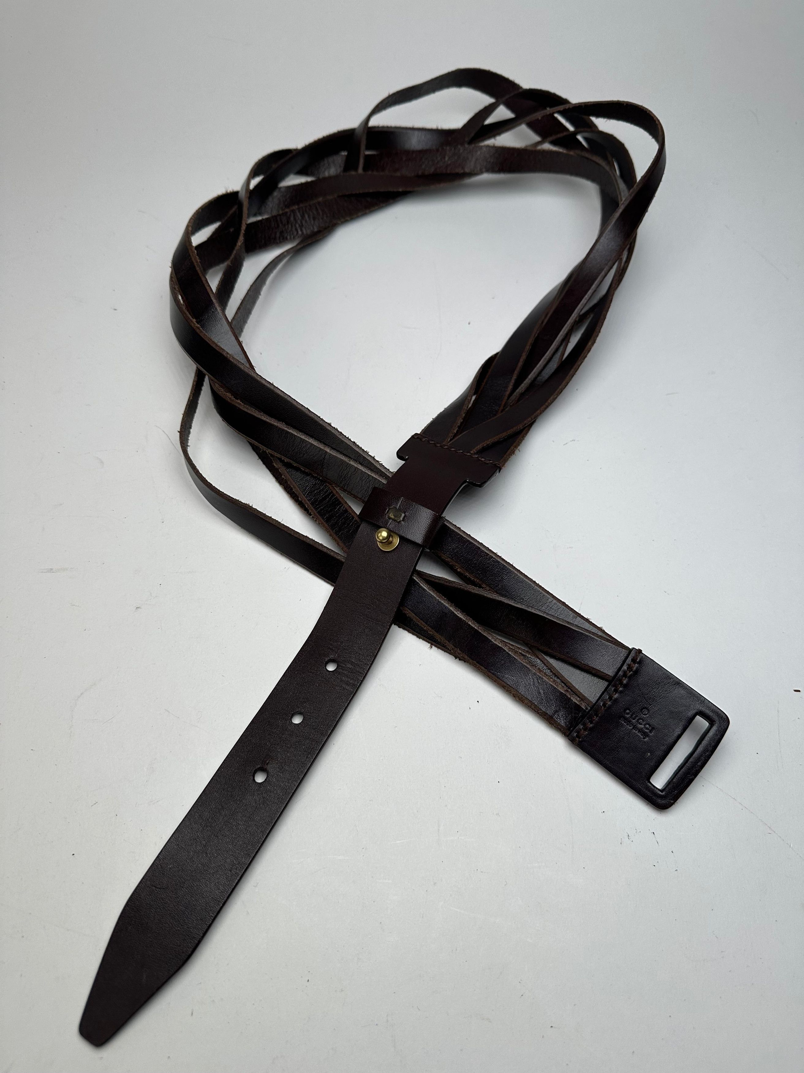 Gucci Vintage Twisted Leather Belt Brown Size ONE SIZE - 2 Thumbnail